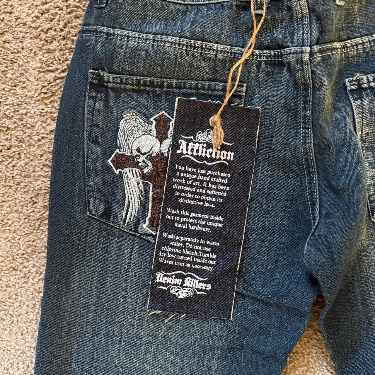 Affliction 2000s Straight Leg Affliction Jeans Size US 38 / EU 54 - 3 Thumbnail