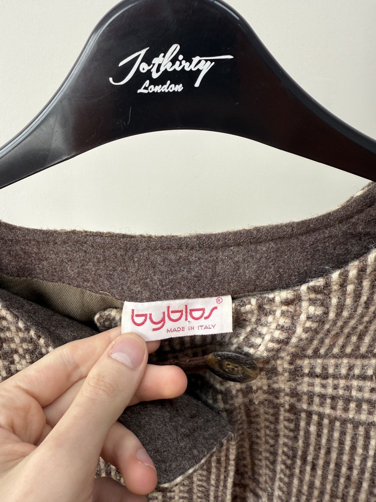 Byblos Vintage Byblos Women’s Wool Jacket Blazer Brown Check Size M / US 6-8 / IT 42-44 - 6 Thumbnail