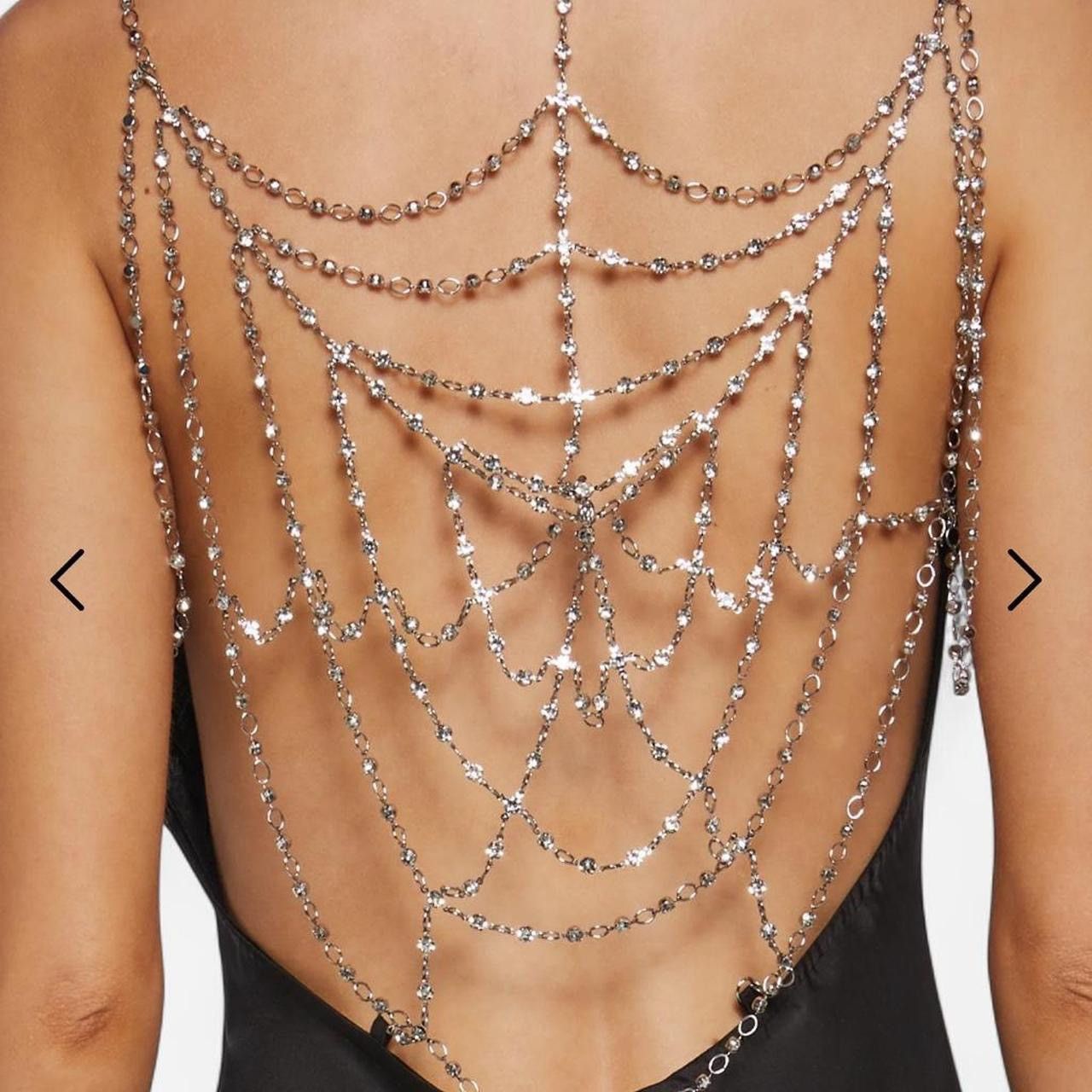 Dolls Kill Widow Beaded Spider Web Back Satin Slip Dress Size XS / US 0-2 / IT 36-38 - 5 Thumbnail