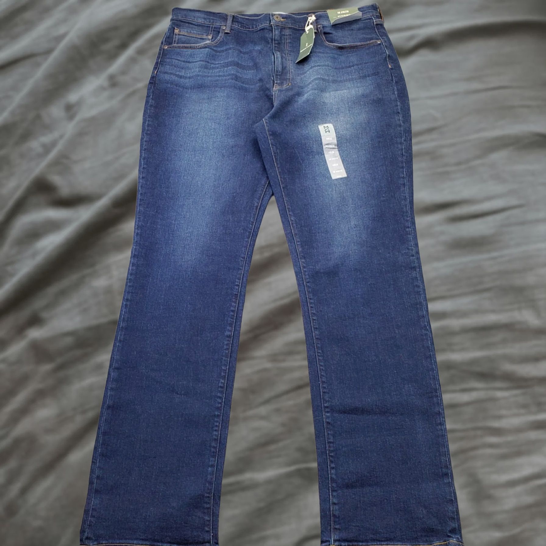 Vintage Mutual Weave Jeans Mens 40x36 Blue Denim Stretch Faded Athletic Fit Tapered Leg Mens Size 40 Blue Regular Denim Jeans Mens Size US 40 / EU 56 - 1 Thumbnail