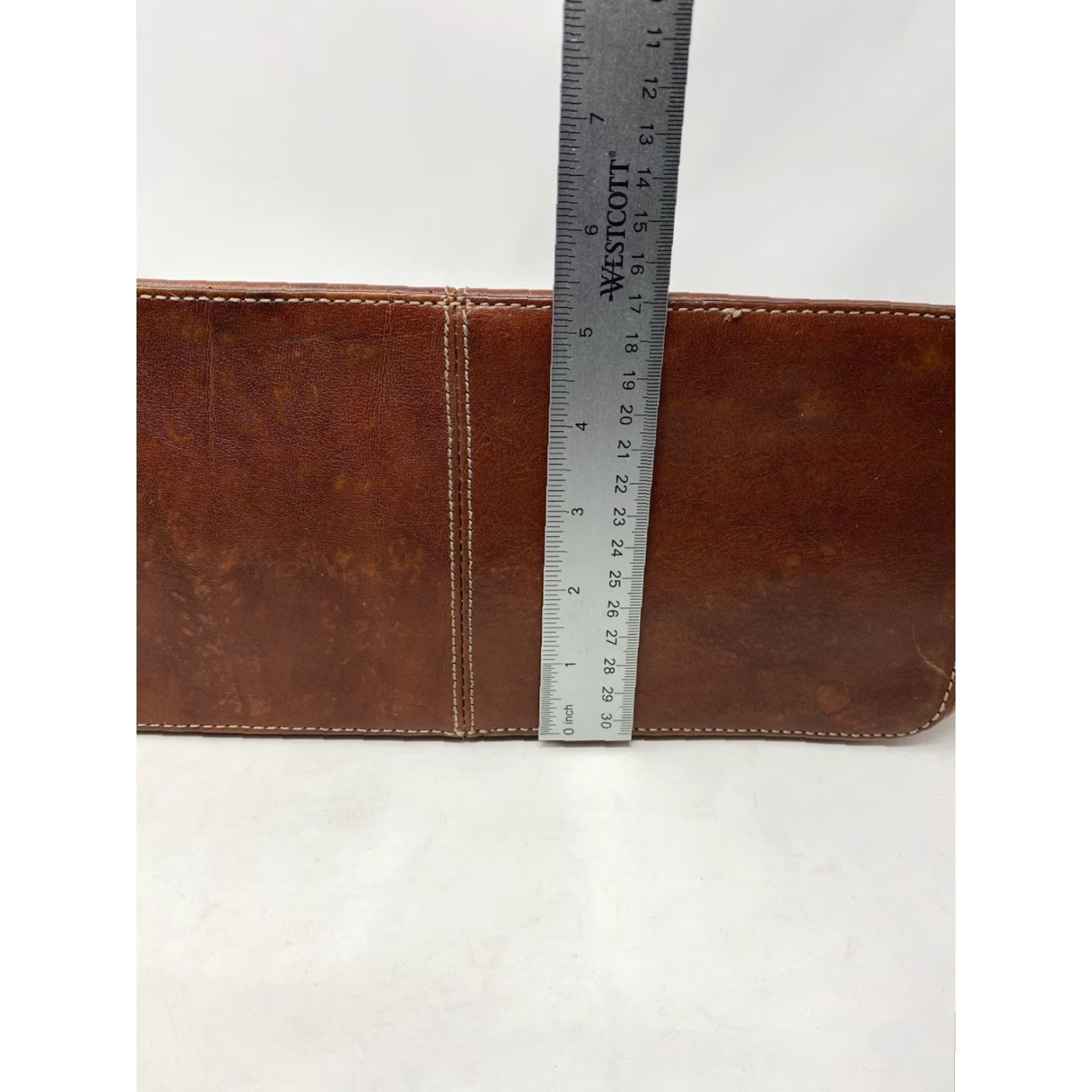 Fossil VINTAGE Fossil Tote Women Medium Leather Brown Purse Handbag Y2K 90s Classic Designer Inner Pockets Brown Leather Size ONE SIZE - 5 Thumbnail