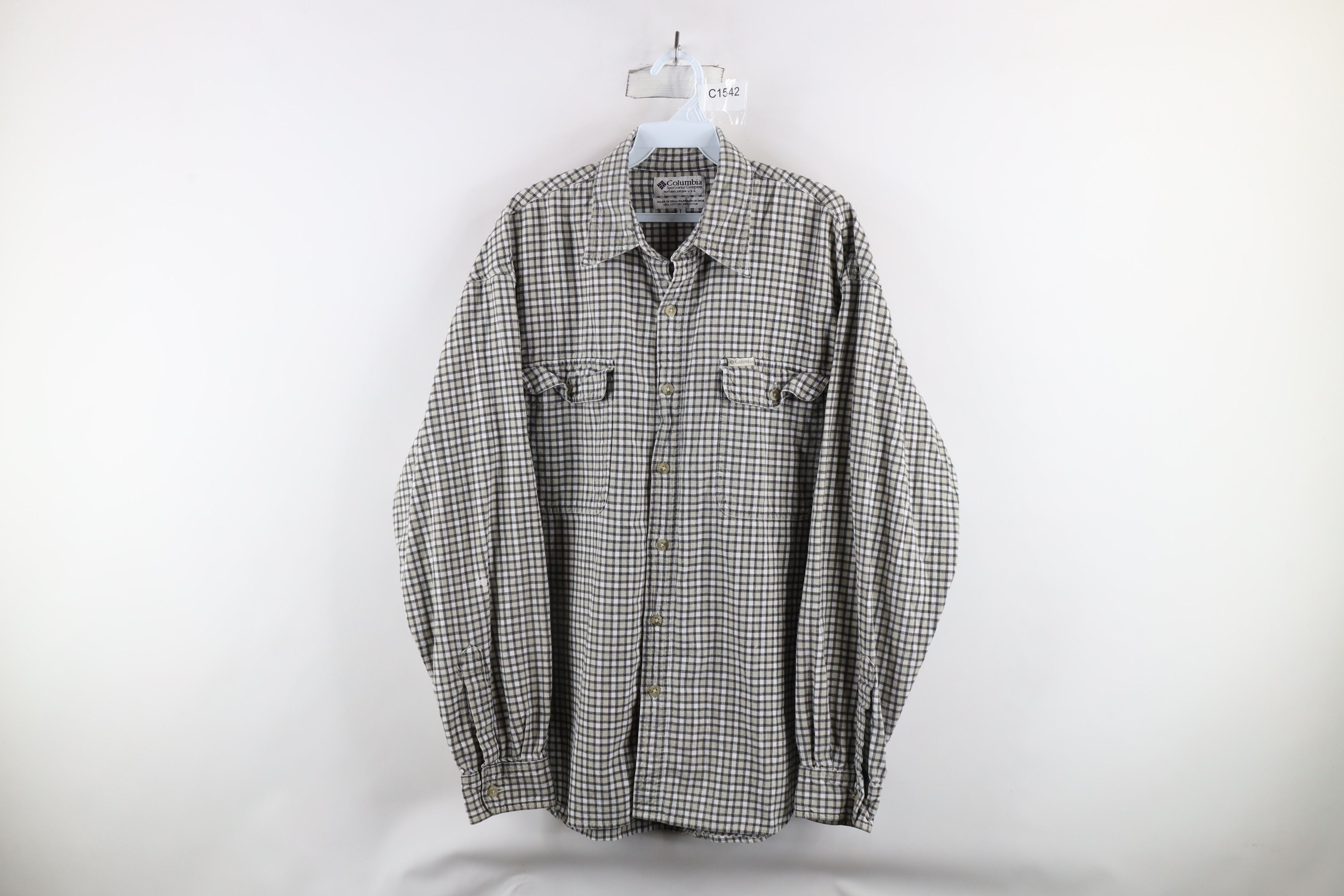 Columbia × Vintage Vintage 90s Columbia Flannel Collared Button Shirt Plaid Size US L / EU 52-54 / 3 - 1 Thumbnail