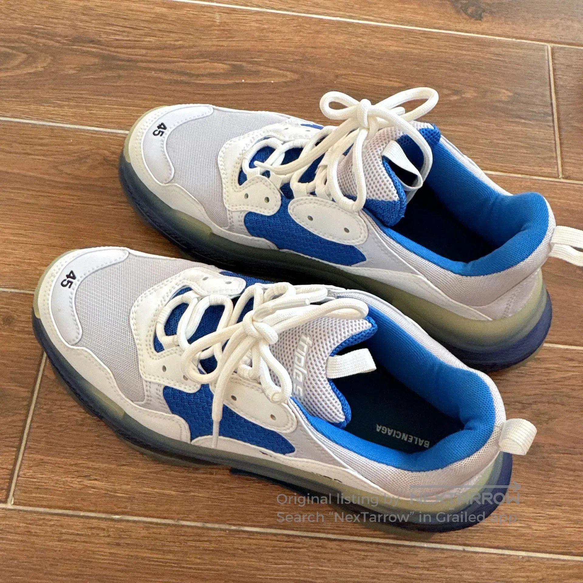 Balenciaga Balenciaga Triple S White Blue Sneakers. Size US 11 / EU 44 - 7 Thumbnail