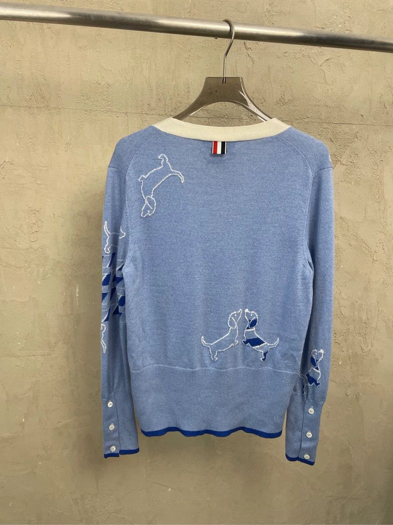 Thom Browne Thom browne Size 0 Sky blue puppy four-striped wool knitt Size XXS / US 00 / IT 34 - 2 Thumbnail
