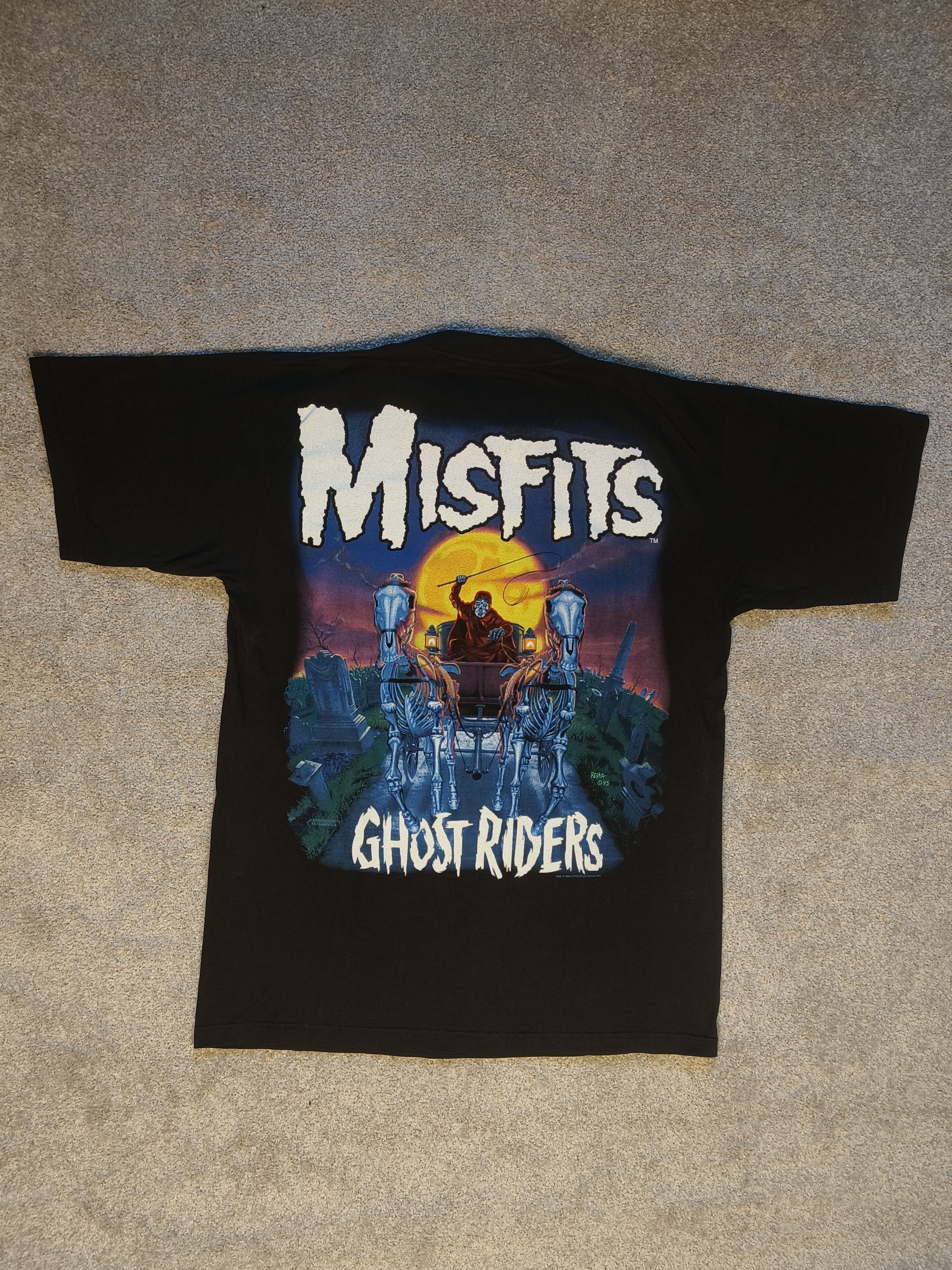 Misfits × Vintage Misfits 1995 Ghost Riders T-Shirt Size US L / EU 52-54 / 3 - 4 Thumbnail