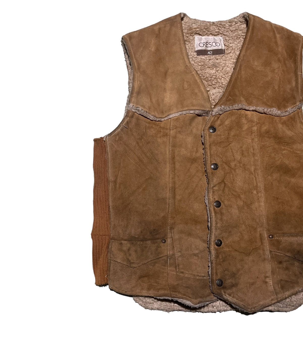 Leather VINTAGE CRESCO LEATHER BIKER VEST JACKET Size US M / EU 48-50 / 2 - 7 Thumbnail