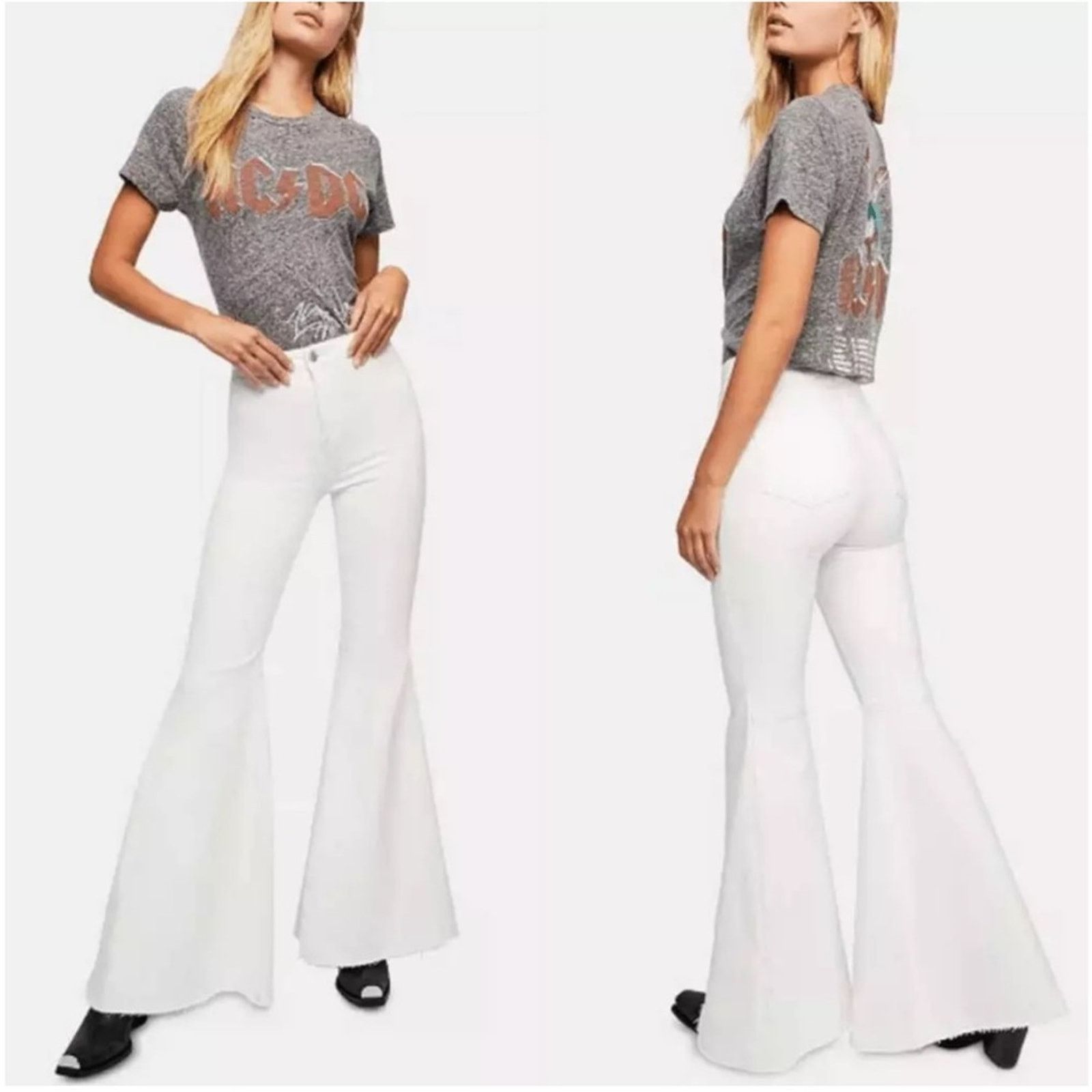 Free People NWOT Free People Float on Flares in white Size 32" / US 10 / IT 46 - 5 Thumbnail