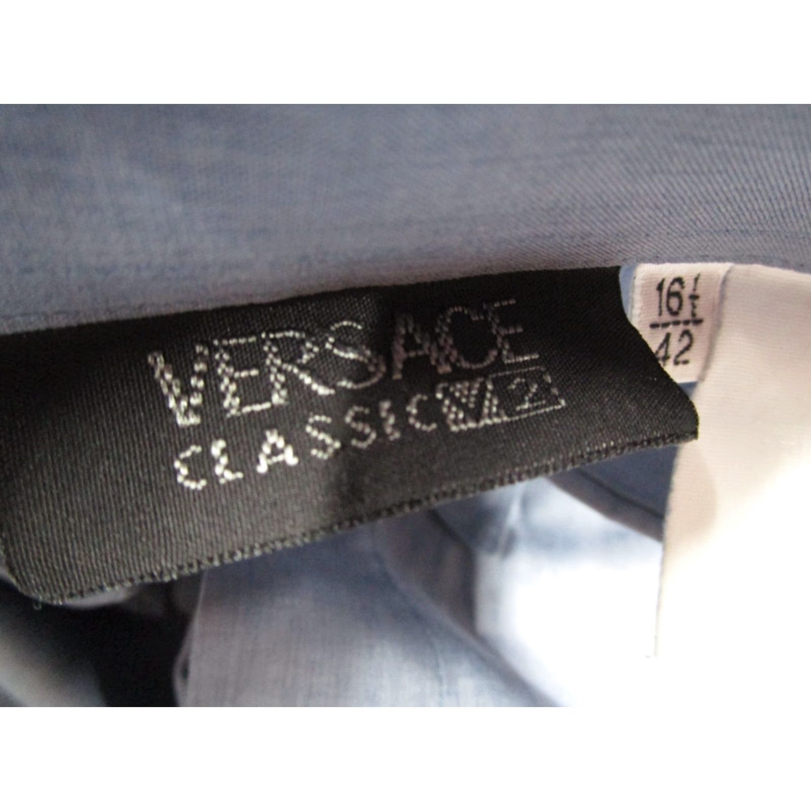Versace VINTAGE Versace Classic V2 Shirt Mens Blue 42 Button Up Long Sleeve Y2K Size US XL / EU 56 / 4 - 4 Thumbnail