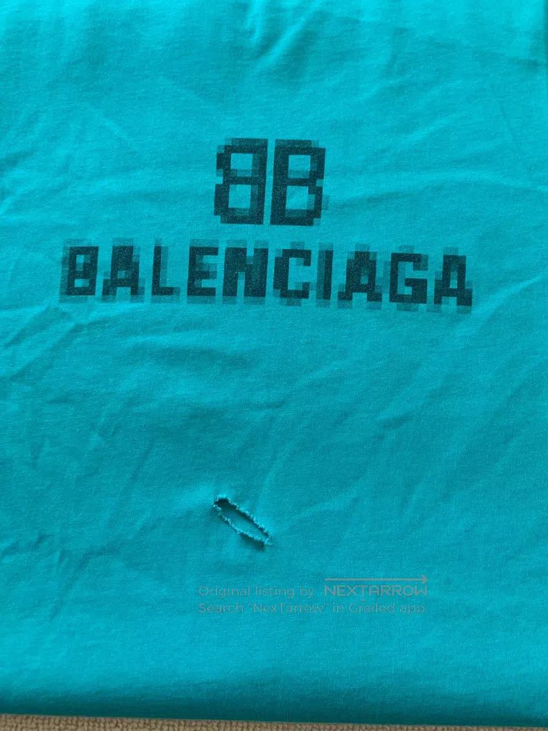 Balenciaga Balenciaga Mosaic Faded Logo BB Alphabet Relaxed Ripped Di Size US XXS / EU 40 - 3 Thumbnail
