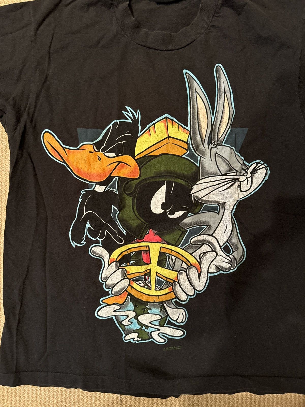 Disney Vintage Bug Bunny Peace T shirt 1993 Size US XL / EU 56 / 4 - 2 Thumbnail