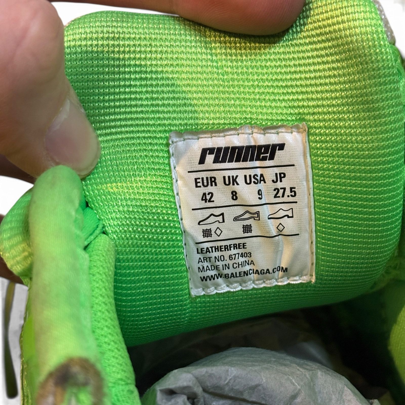 Balenciaga Size 9 - Balenciaga Runner Green White Track Sneakers Size US 9 / EU 42 - 7 Thumbnail