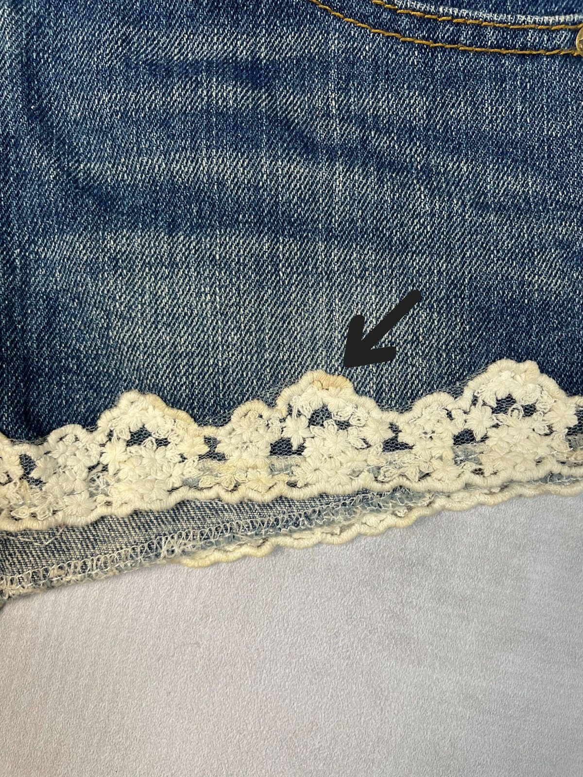 LIZ LISA Y2k Liz Lisa Crochet Lace Trim Denim Shorts Size 27" / US 4 / IT 40 - 4 Thumbnail