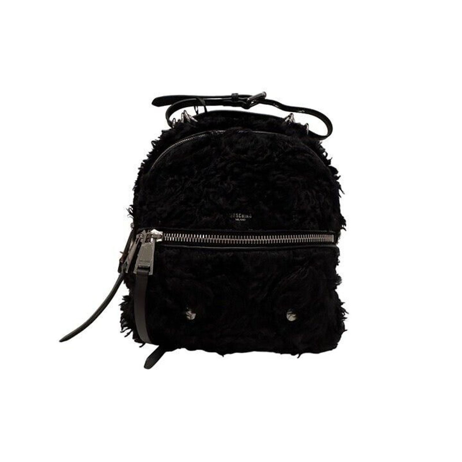 Moschino Moschino Black Fur Backpack Size ONE SIZE - 1 Thumbnail