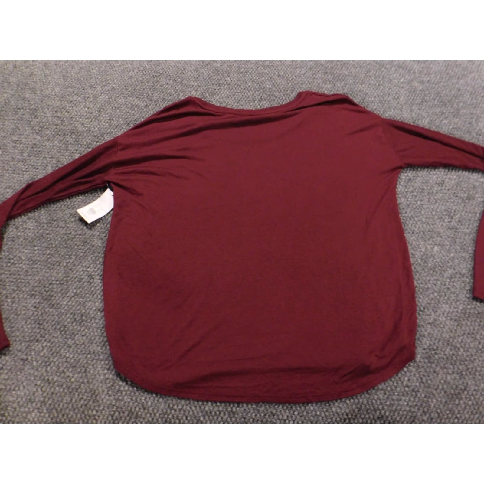 Vintage AKT Blouse Womens S Burgundy Crew Neck Pullover Stretch Top Casual Shirt Regular Red Short 3/4 Sleeve Cotton Rayon Solid Size S / US 4 / IT 40 - 7 Thumbnail