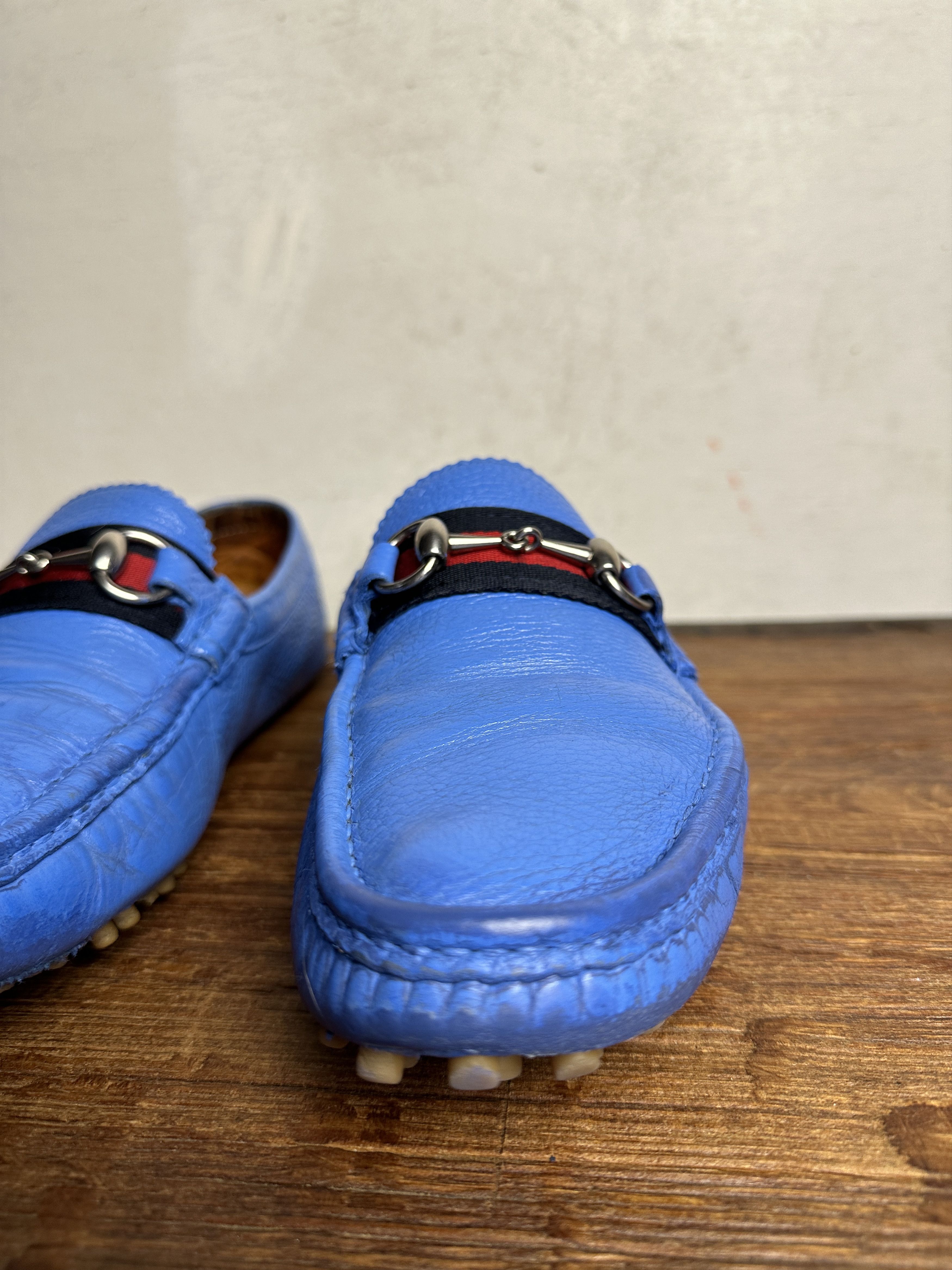 Gucci GUCCI BLUE LEATHER MOCCASINS Size US 9 / EU 42 - 3 Thumbnail