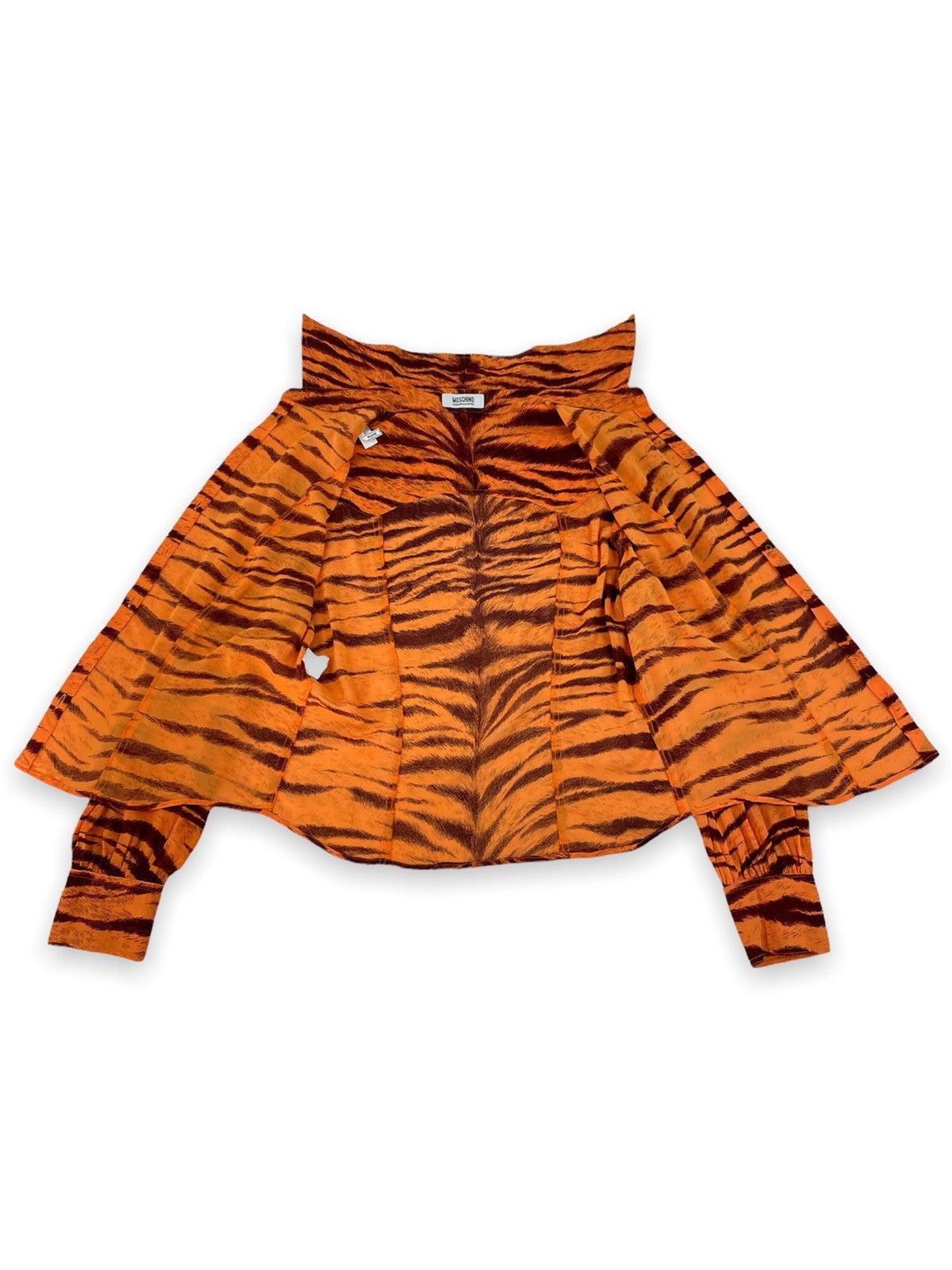 Boutique Moschino × Love Moschino × Moschino VTG 90’s Leopard Print Zebra Animal Long Sleeve Shirt Blouse Top Size XL / US 12-14 / IT 48-50 - 6 Thumbnail