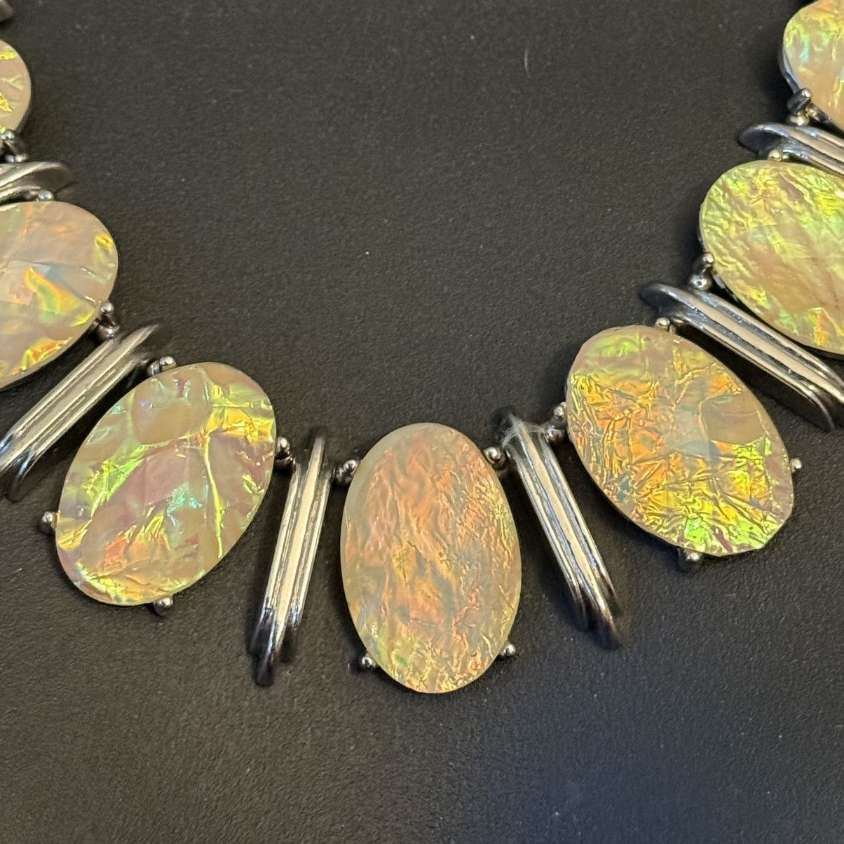 Other Silver tone faux opal statement necklace Size ONE SIZE - 2 Thumbnail
