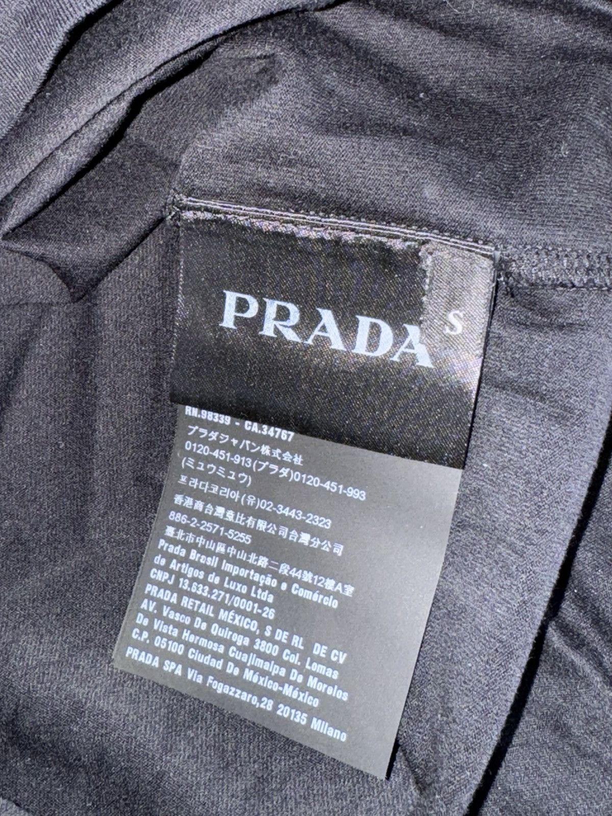 Prada Prada black t shirt with logo and nylon size S Size US S / EU 44-46 / 1 - 7 Thumbnail