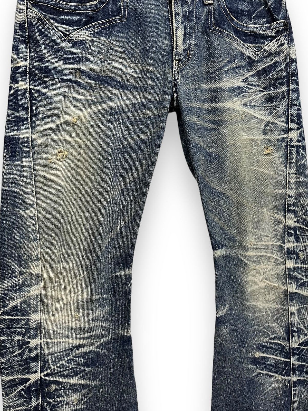 BIGI 🔥Vtg RATTLE TRAP Acid Mud Wash Distressed Punk Flare Denim Size US 31 - 8 Thumbnail