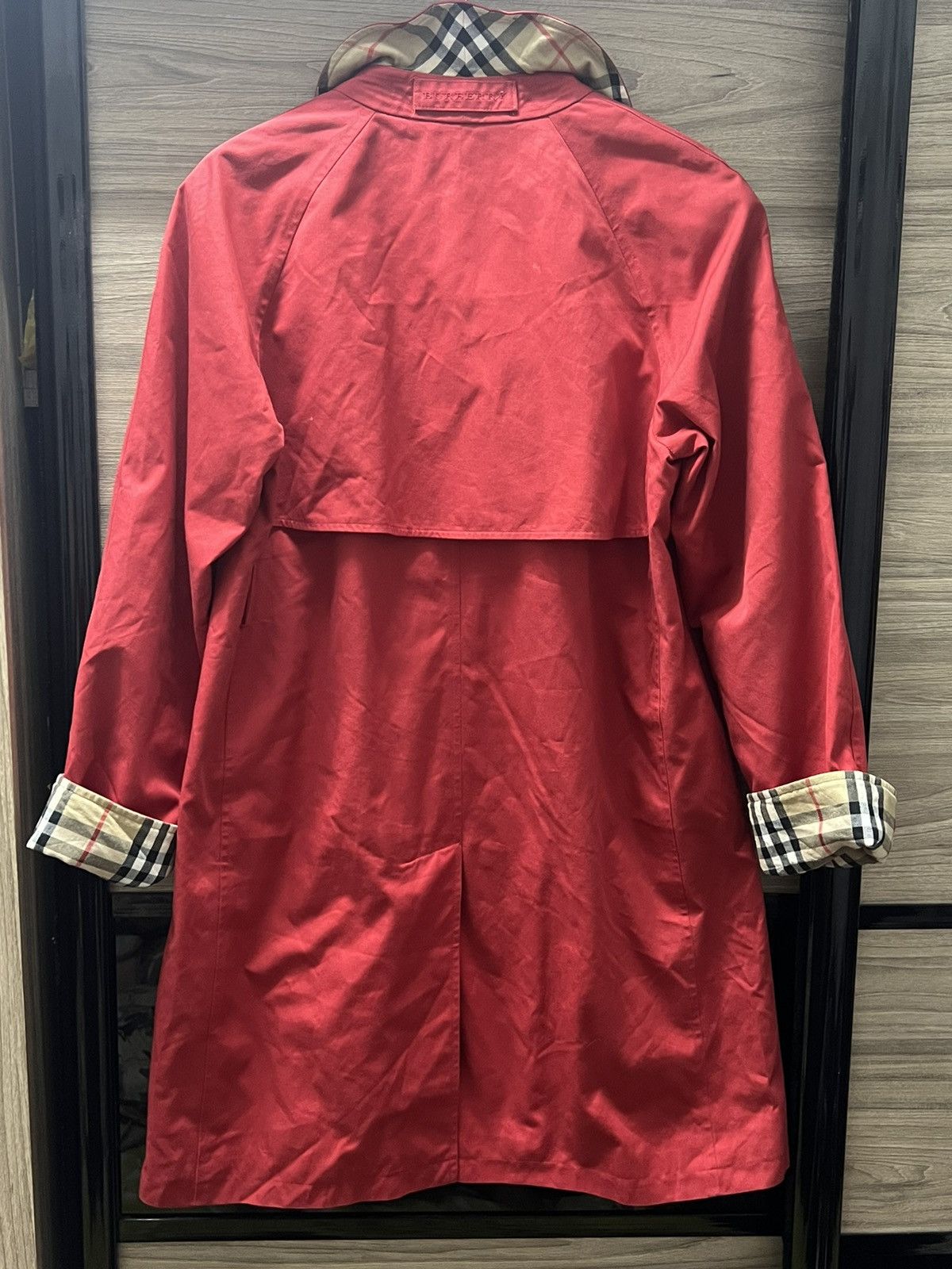 Burberry London Sten Collar Coat Nova Check Red