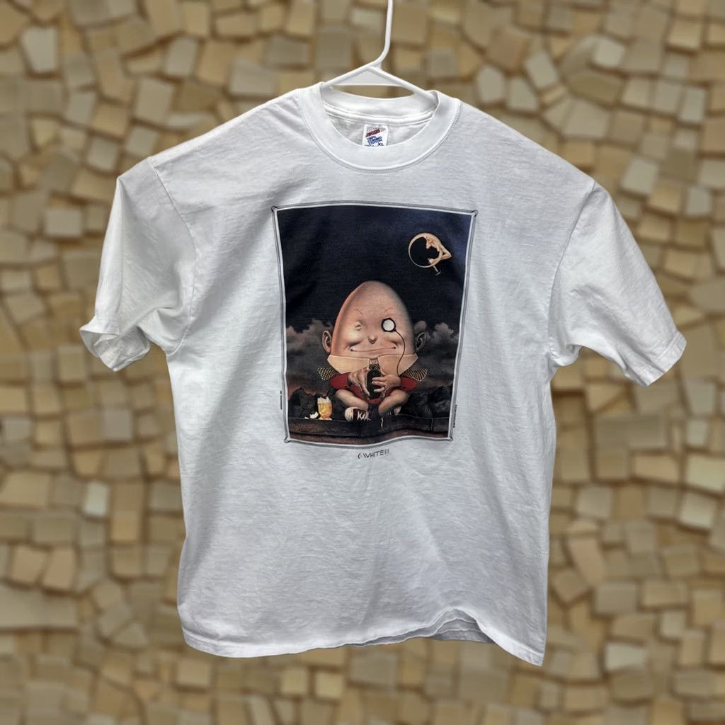 Vintage VINTAGE Serigraphia Inc T-Shirt Art Humpty Dumpty White XL Crew Neck Short Sleeve 90s Grunge Hip Hop Hipster Art Cartoon Classic Unisex Adults Size US XL / EU 56 / 4 - 1 Thumbnail