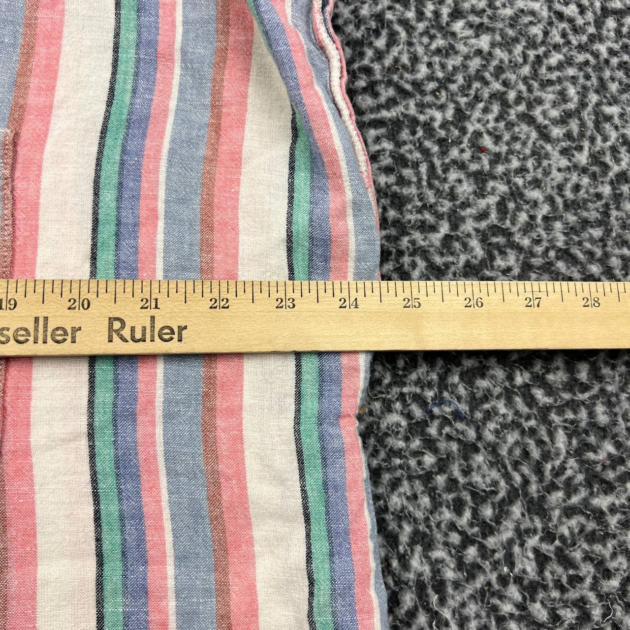 Orvis Orvis Button Up Shirt XL Striped ShortSleeve Linen Blend Size XL / US 12-14 / IT 48-50 - 3 Thumbnail