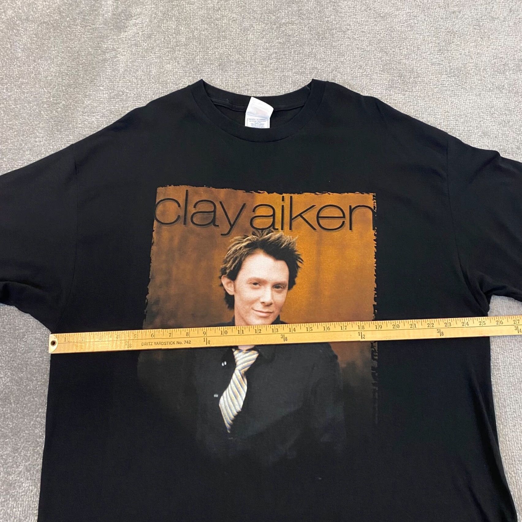 Vintage VINTAGE CLAY AIKEN 2004 Tour Shirt Mens 2XL Black Graphic Music Tee S/S Size US XXL / EU 58 / 5 - 7 Thumbnail