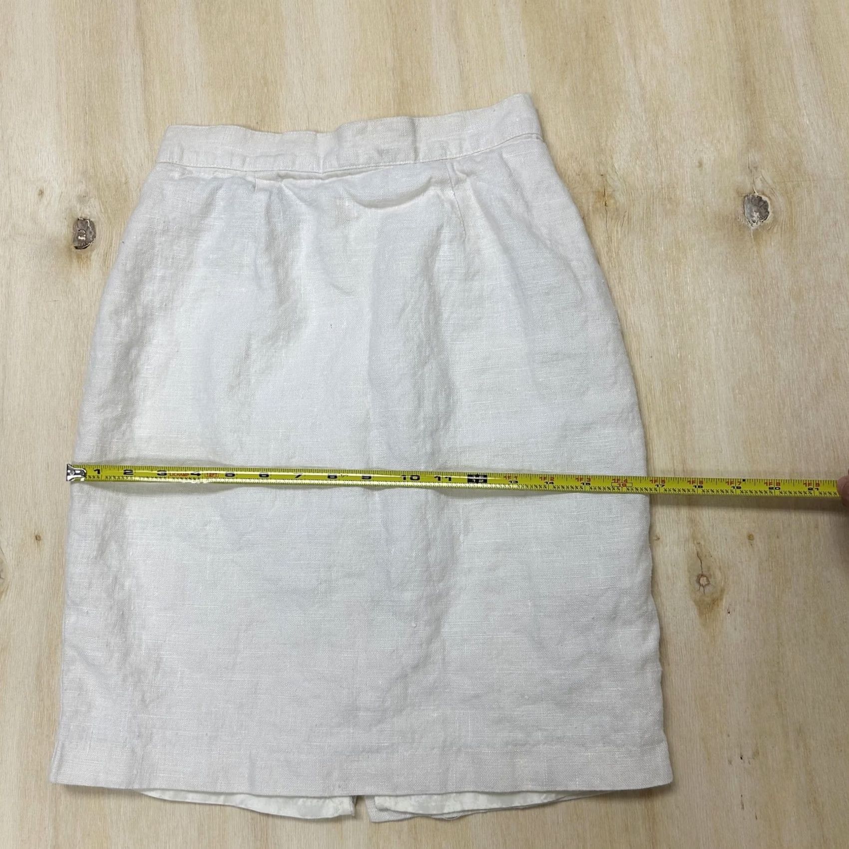 Vintage VINTAGE Tina Hagen Skirt Womens Small White Linen Pencil Knee Length USA Summer Size 28" / US 6 / IT 42 - 7 Thumbnail