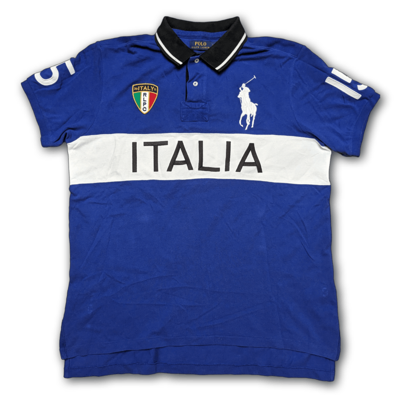 image of Polo Ralph Lauren x Ralph Lauren Vintage Y2K Chief Keef Ralph Laurent Blue Italia Italy Polo (Size 