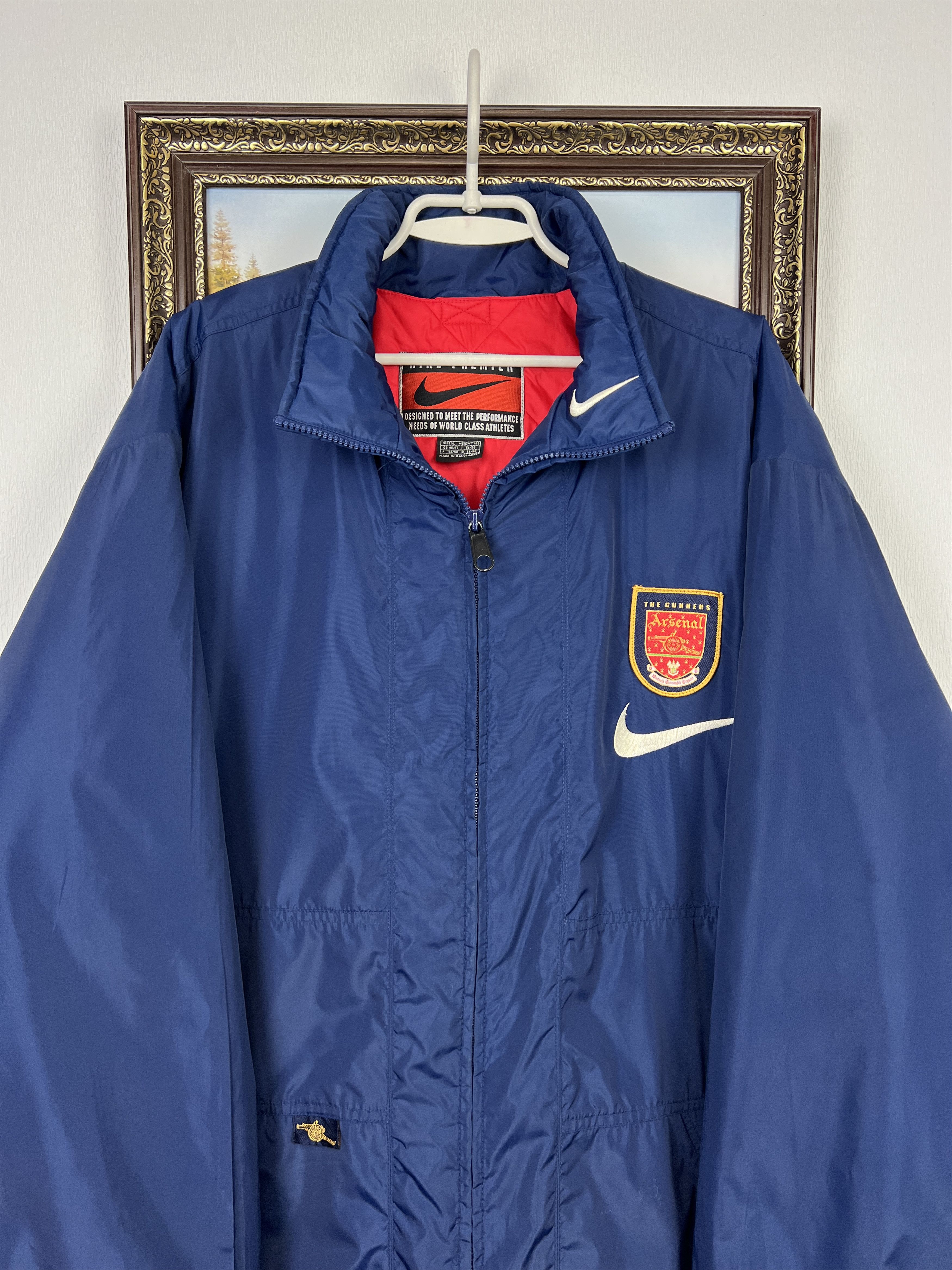 Nike Vintage 90's Nike Arsenal Football Jacket Soccer Bomber Size US XL / EU 56 / 4 - 2 Thumbnail