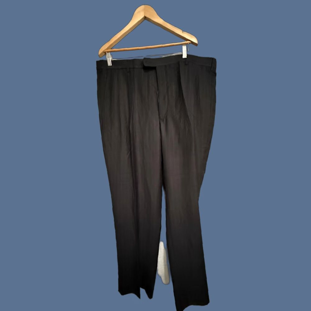 George Linea Uomo George Suit Mens 48L 42x32 Brown Navy Wool Pinstripe Jacket Pants Size 48R - 1 Thumbnail