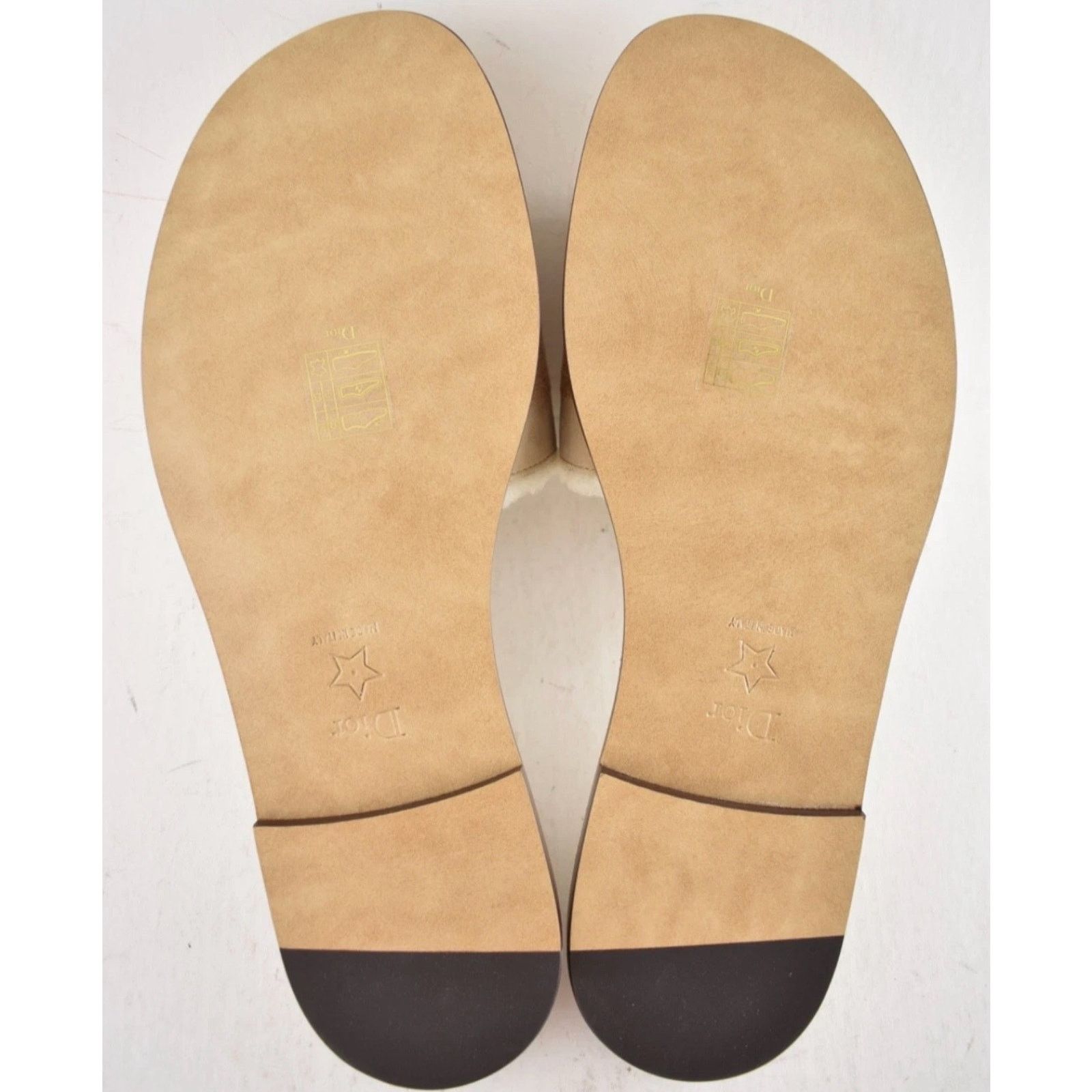 Dior Christian Dior Dway Beige Suede Embroidered Logo Shearling Size US 10 / IT 40 - 12 Thumbnail