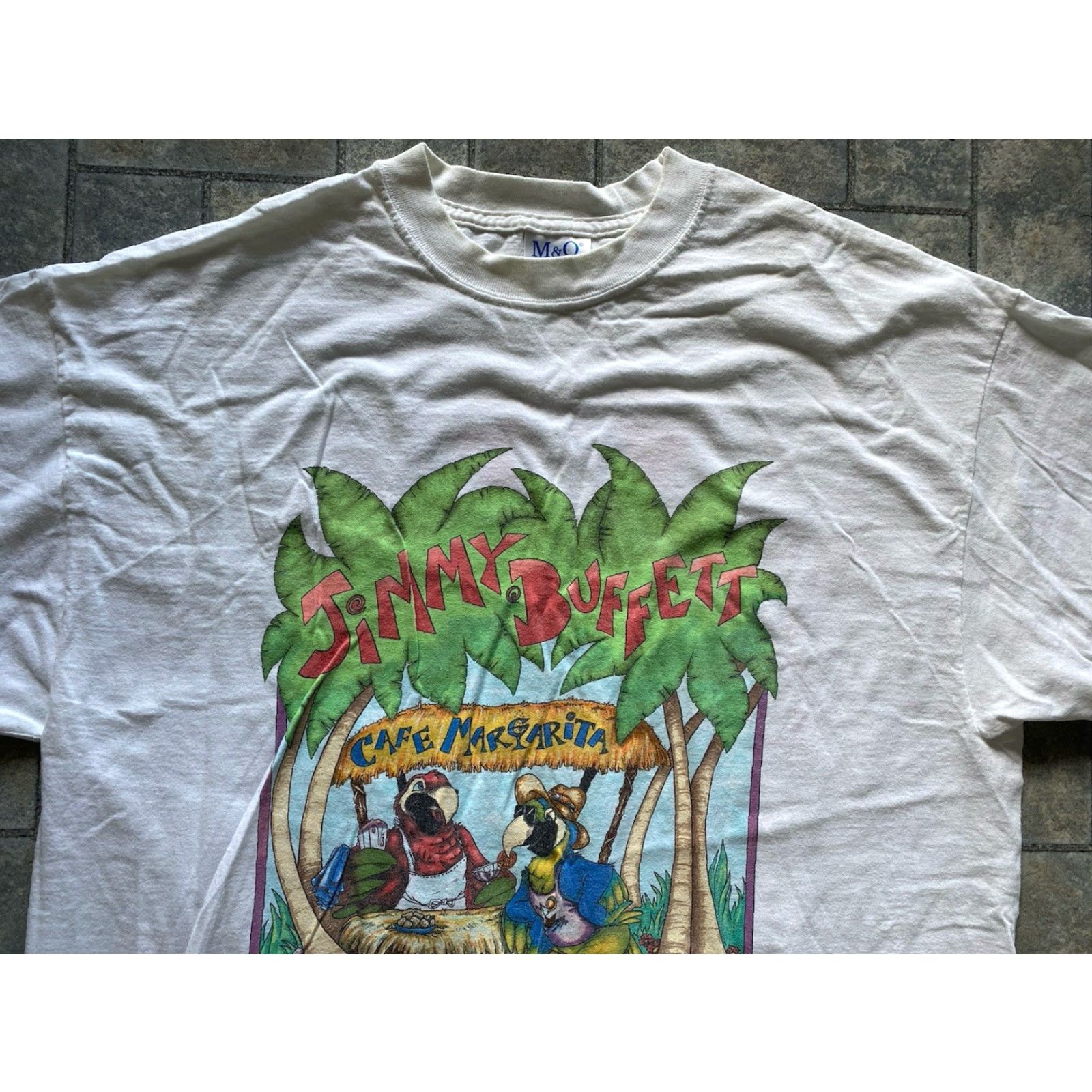 Vintage VINTAGE Jimmy Buffett Tour Shirt M&O KNITS T-Shirt Men XL White Short Sleeve Size US XL / EU 56 / 4 - 4 Thumbnail