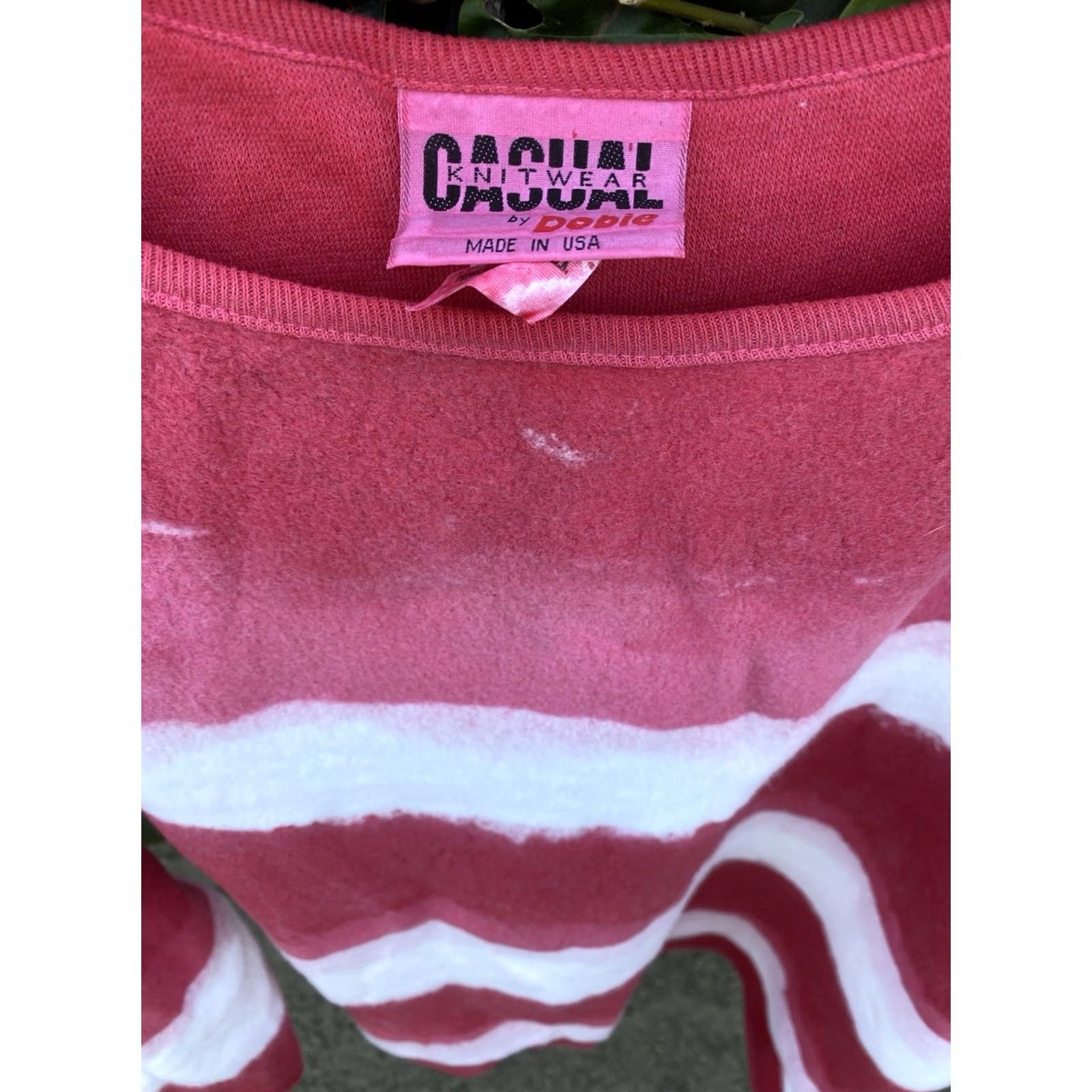 Pinko VINTAGE Casual Knitwear By Dobie Pink Striped Boxy 1X T-Shirt Women Size XL / US 12-14 / IT 48-50 - 6 Thumbnail