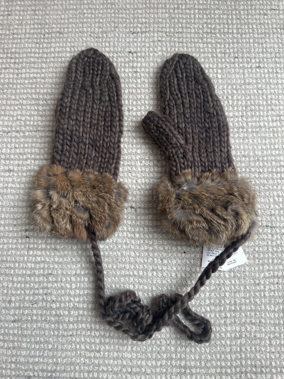 Kapital Kapital wool rabbit fur mittens Size ONE SIZE - 2 Thumbnail