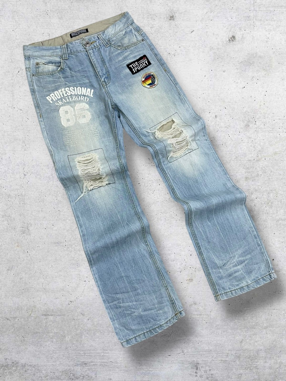 Beauty Beast VINTAGE OG BUZZSPUNKY 90S PUNK SKATE JAPAN RIPPING DENIM Size US 30 / EU 46 - 2 Thumbnail