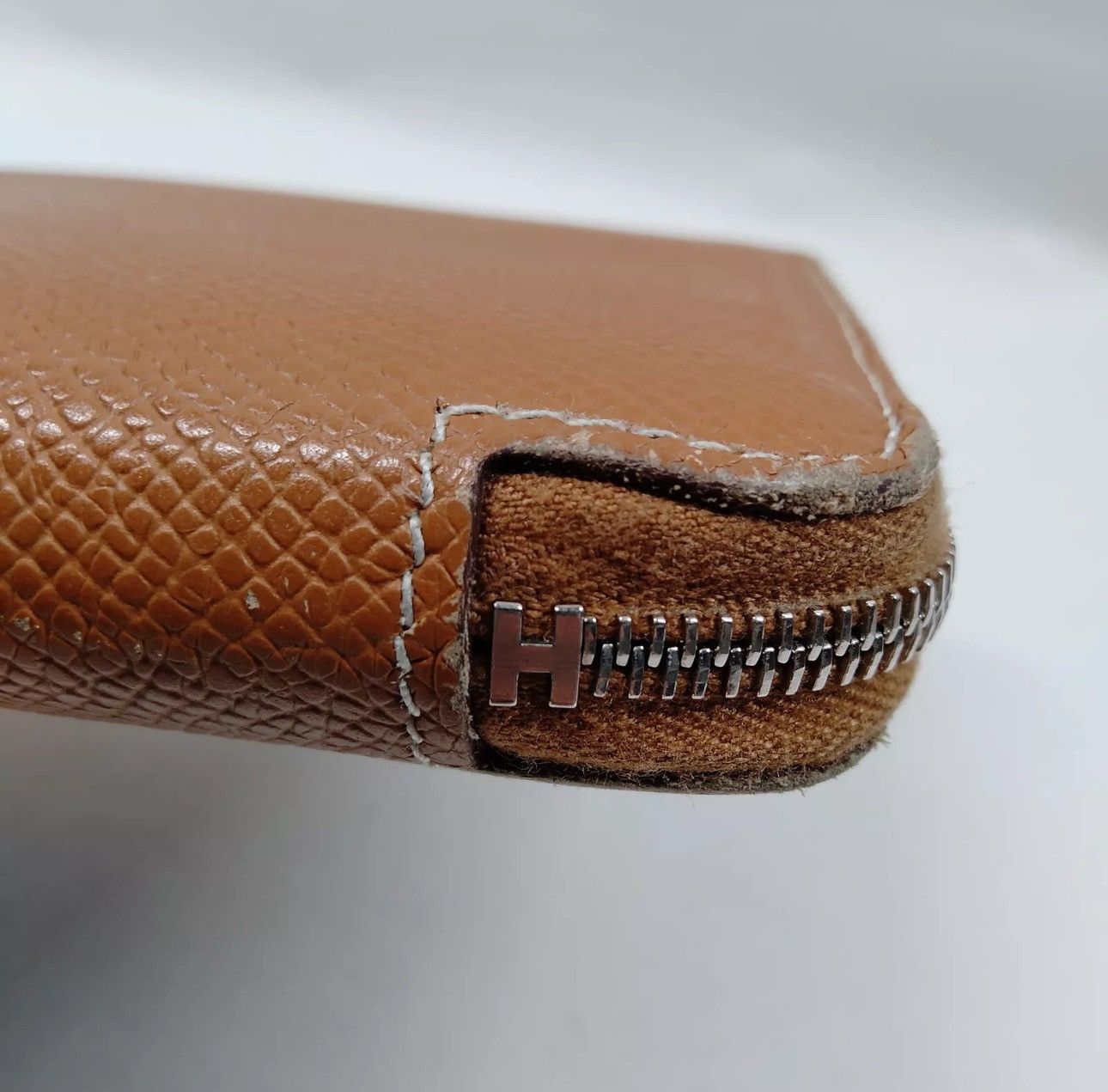 Hermes Long Wallet Lime Brown Leather