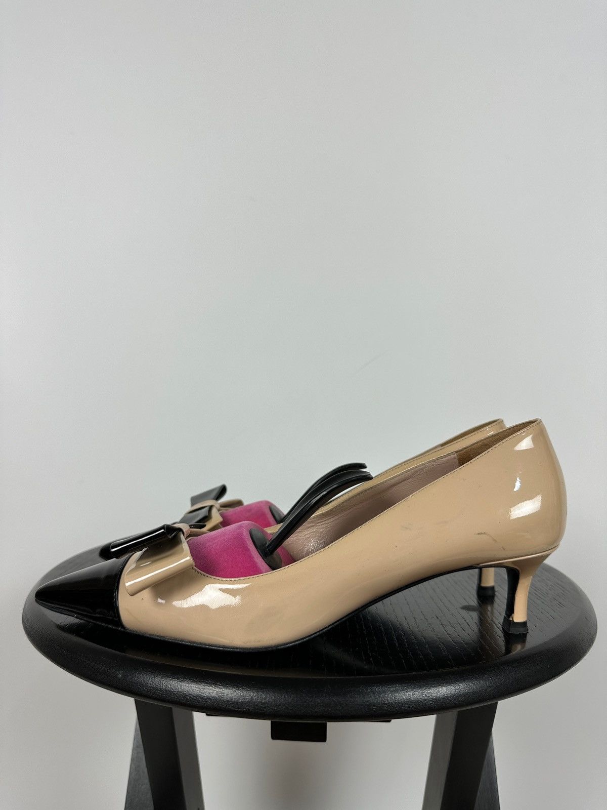 Miu Miu Miu Miu Patent Leather Bow Kitten Heels Size US 6 / IT 36 - 7 Thumbnail