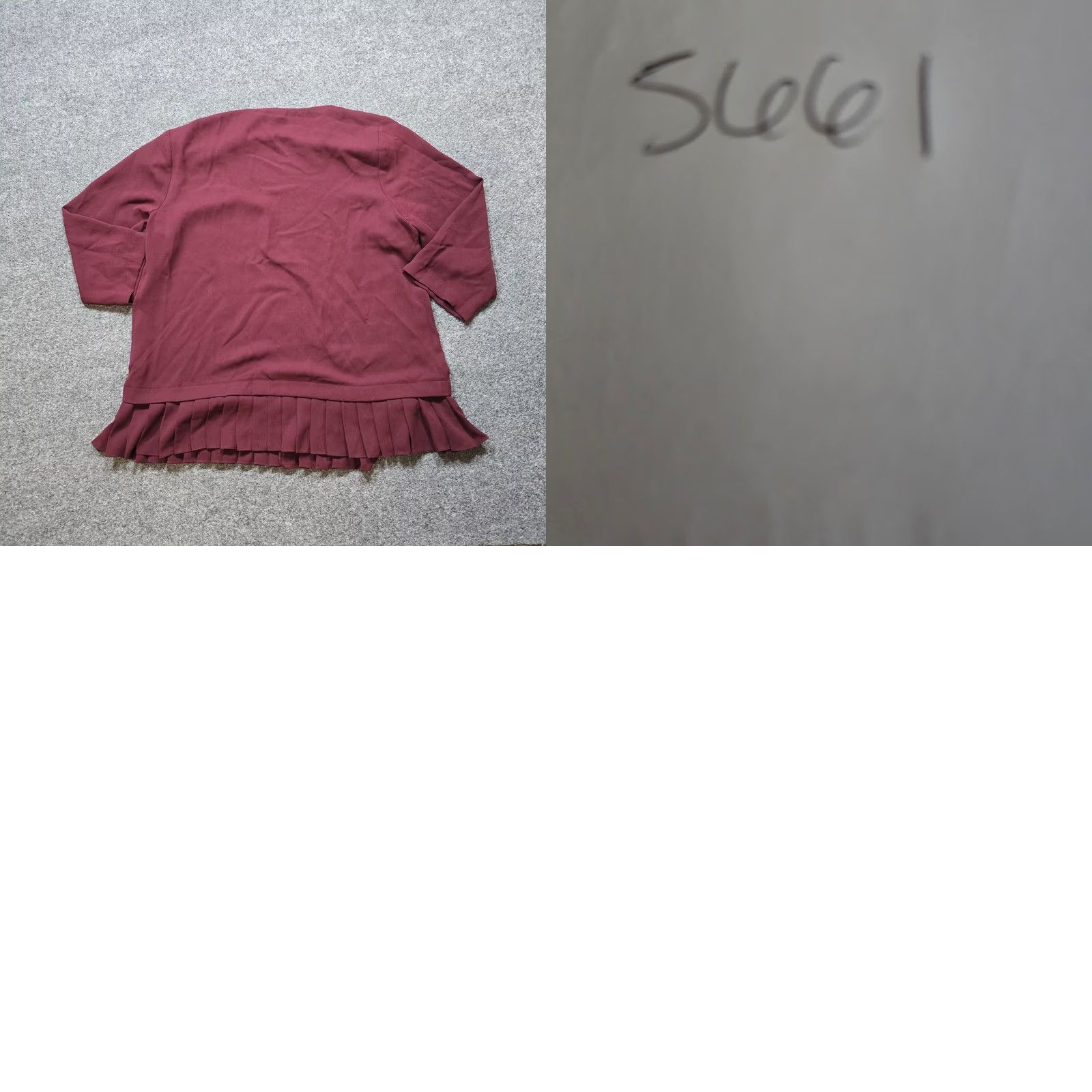 J. Jill J Jill Top Blouse Womens Medium Red Burgundy Ruffle Hem 3/4 Sleeve Modest Casual Career Shirt Size M / US 6-8 / IT 42-44 - 8 Thumbnail