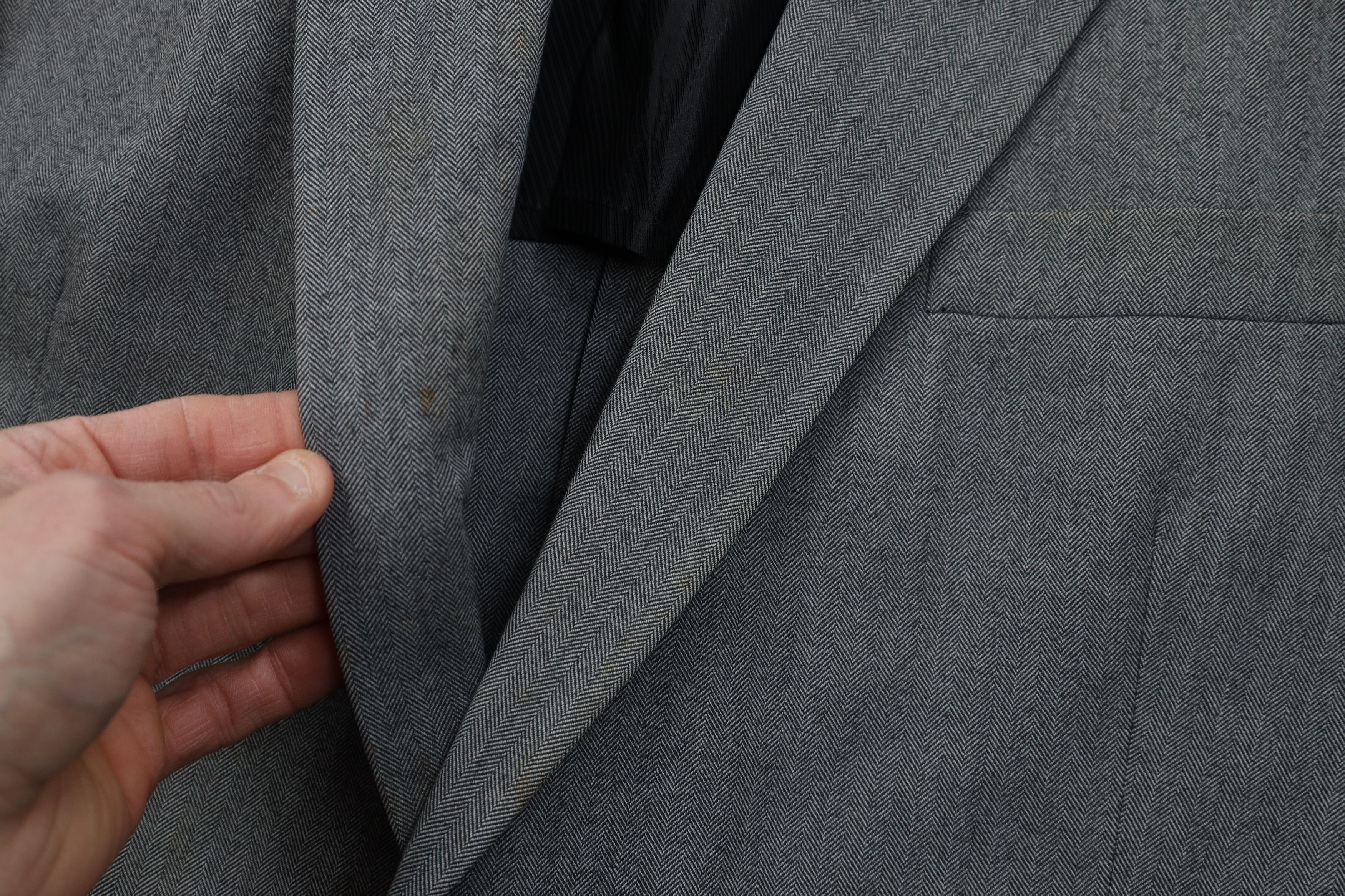 Vintage Vintage 70s Streetwear 2 Piece Wool Herringbone Suit Size 42L - 11 Thumbnail