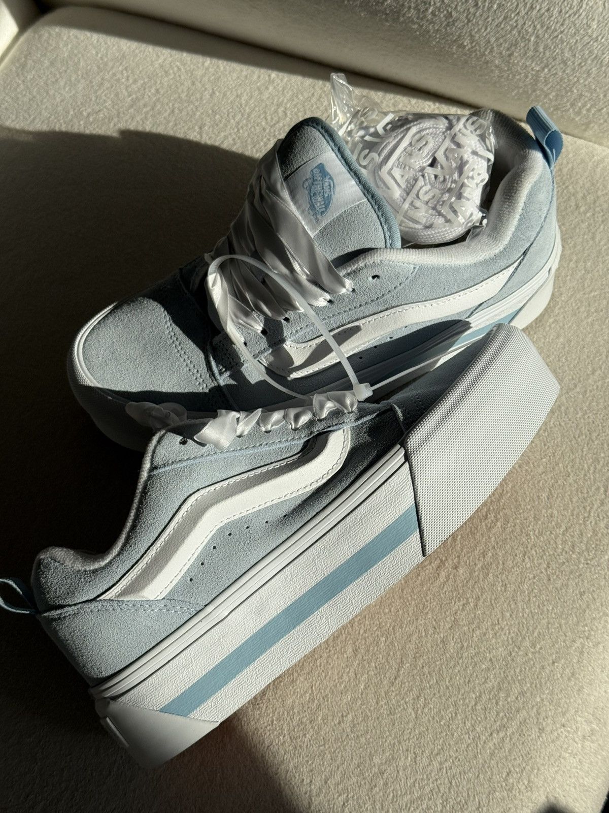 Vans Vans Knu Stack Vintage Satin Shoes 'Dream Blue White' Size US 8.5 / IT 38.5 - 1 Thumbnail