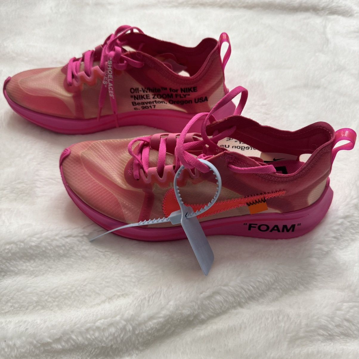Off-White Nike Off-White Zoom Fly “The 10” Sneakers - Pink - Size 7 Size US 7 / EU 40 - 7 Thumbnail