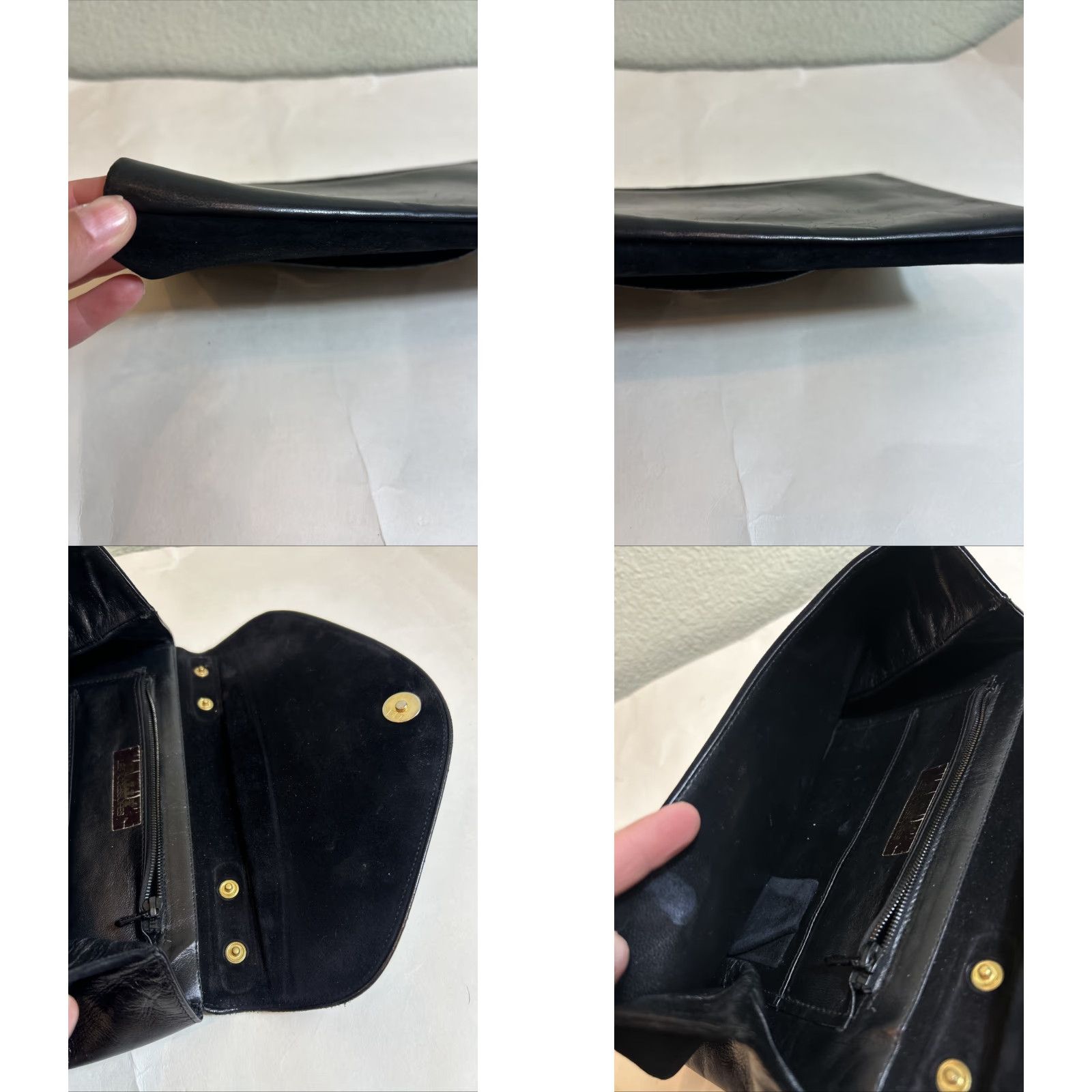 Bally VINTAGE Bally Clutch Womens Black Leather Suede Purse Size ONE SIZE - 9 Thumbnail
