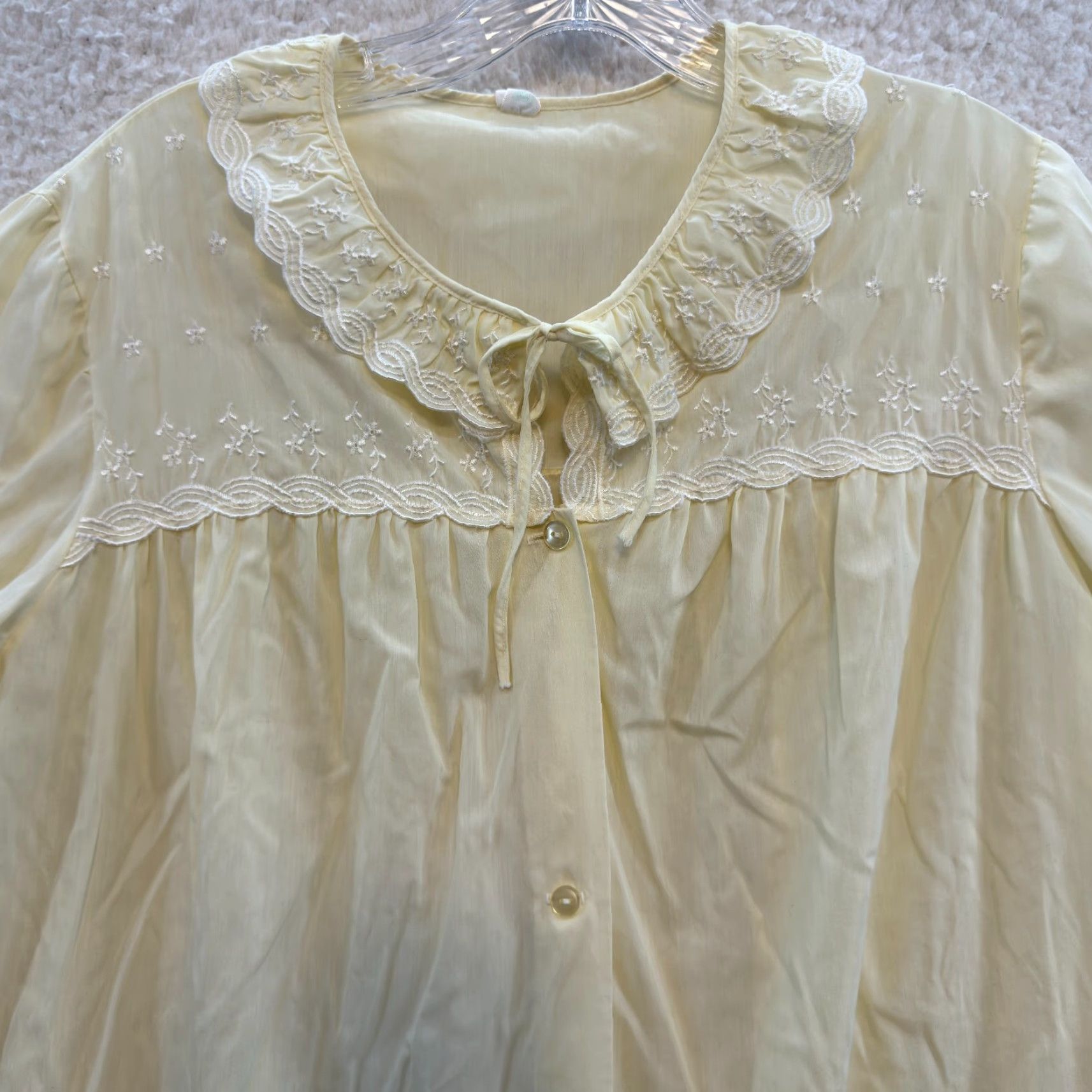 Vintage VINTAGE 80s Nightgown Dress Yellow Grandma Cottagecore Prairie M/L Womens Size L / US 10 / IT 46 - 3 Thumbnail