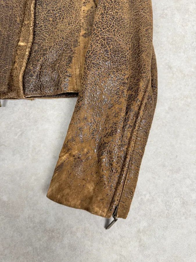 Roberto Cavalli 2000s Roberto Cavalli Raw Brown Leather Patchwork Lining Jacket Size M / US 6-8 / IT 42-44 - 9 Thumbnail