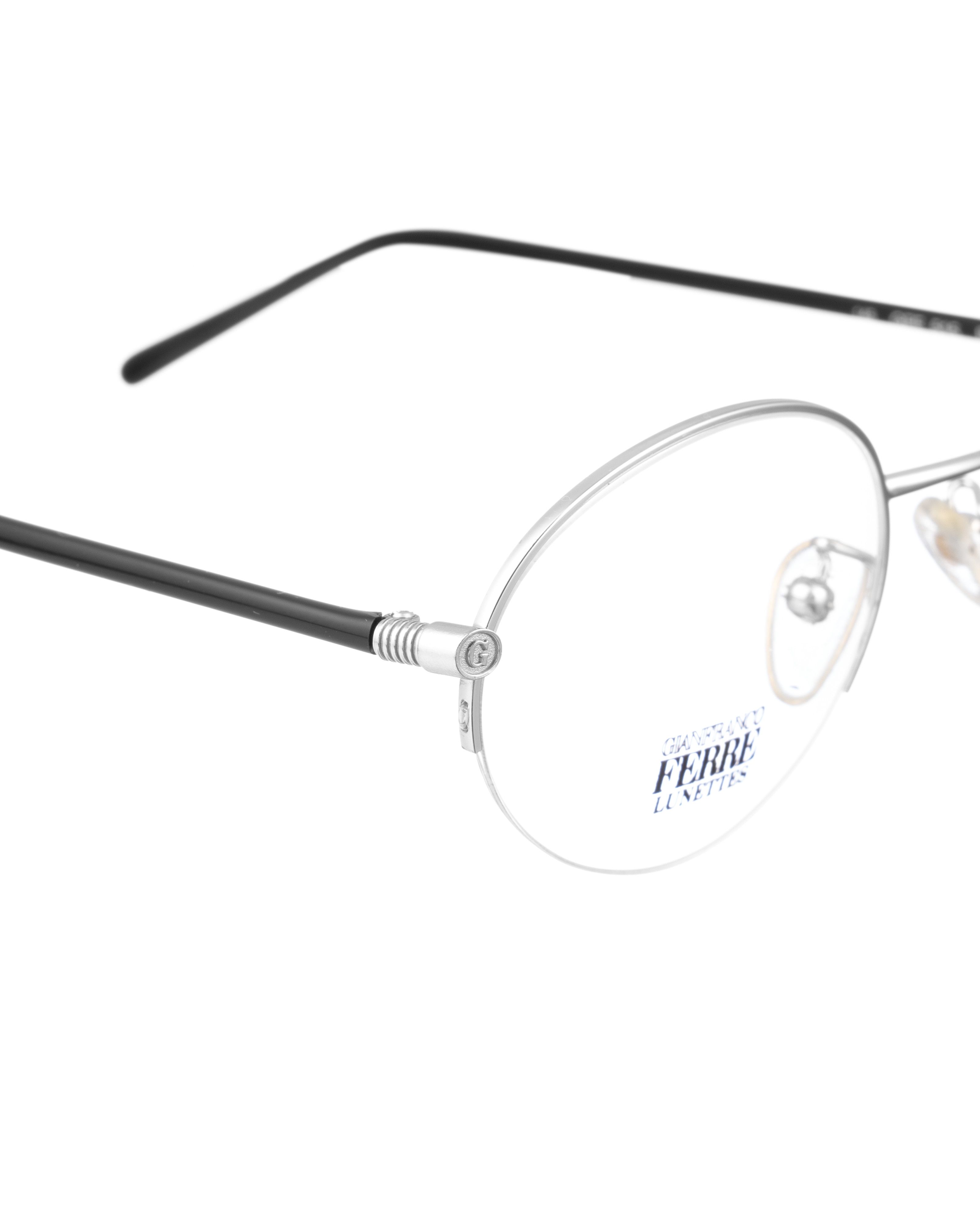 Gianfranco Ferre Gianfranco Ferre 00s Silver and Black Half-Rim Glasses Size ONE SIZE - 3 Thumbnail