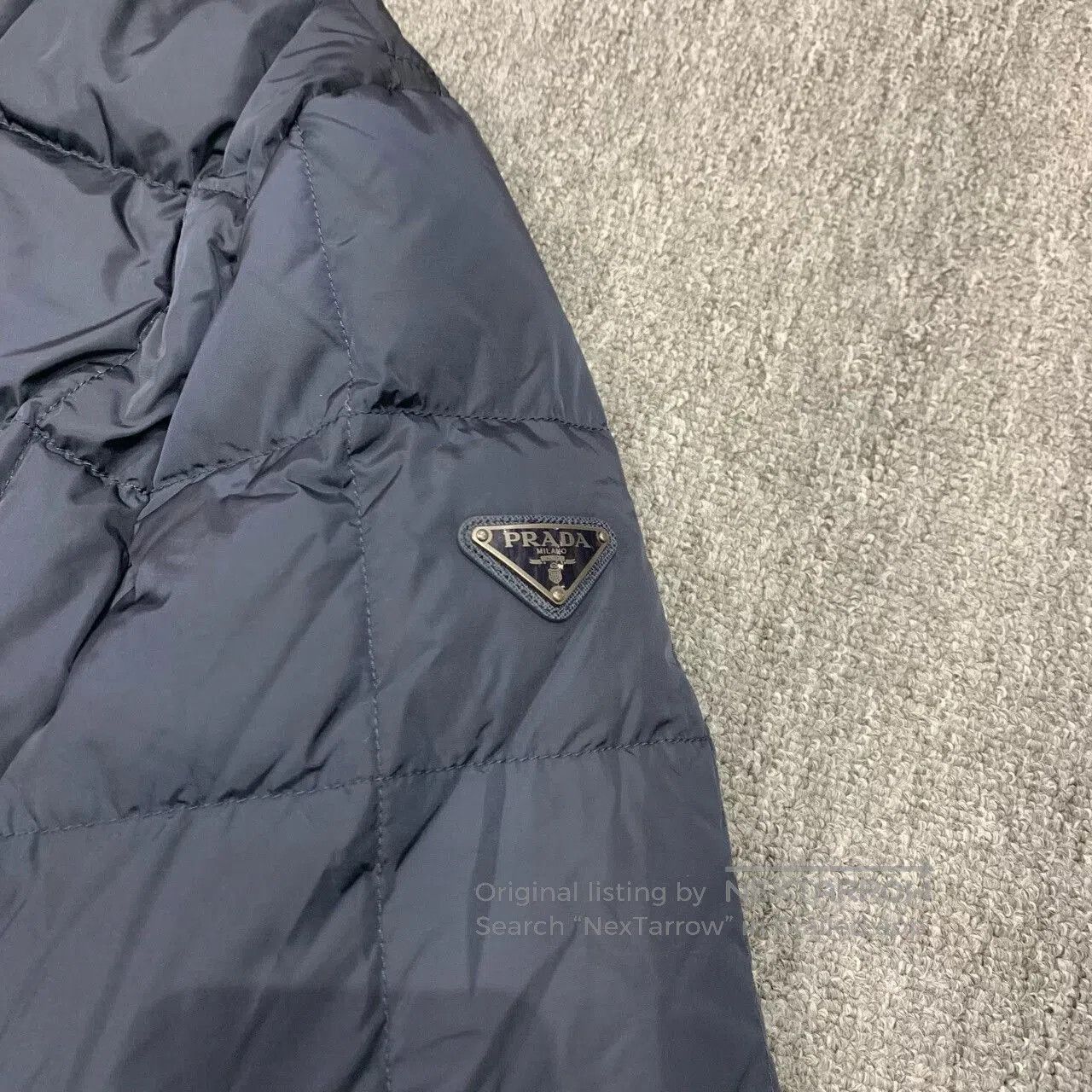 Prada prada dark blue puffer jacket with hood. Size US L / EU 52-54 / 3 - 6 Thumbnail