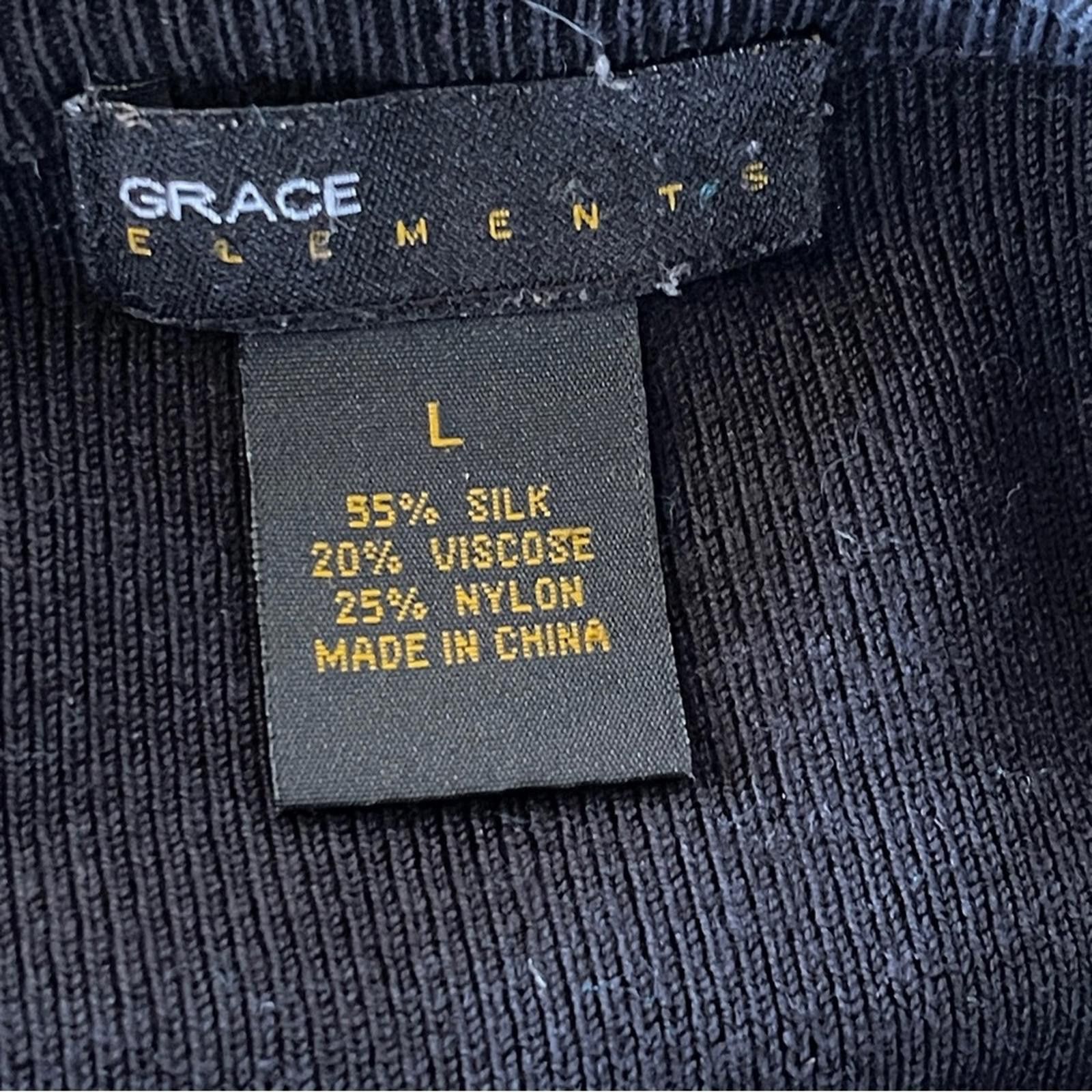 Grateful Dead A very elegant Grace Elements Black Knit Sweater in size L Size L / US 10 / IT 46 - 6 Thumbnail