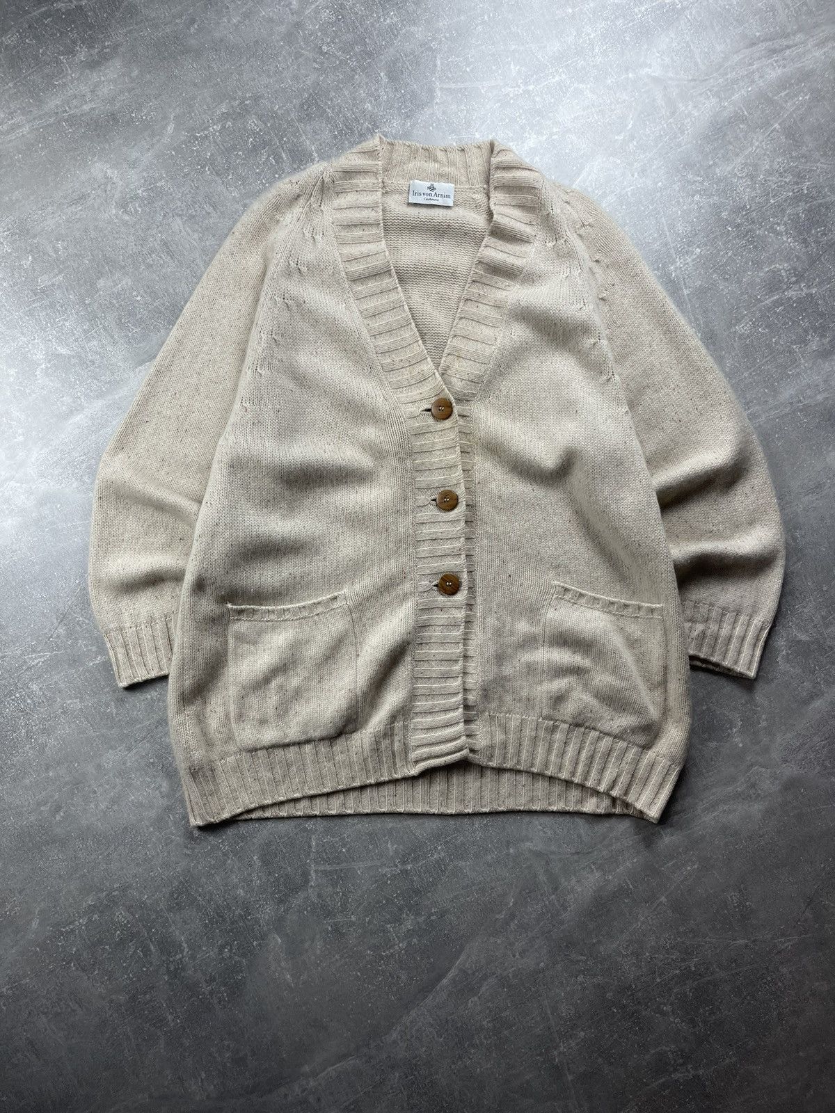 Iris von Arnim Iris von Arnim Cashmere Knit Cardigan Beige Button Longline Size M / US 6-8 / IT 42-44 - 1 Thumbnail