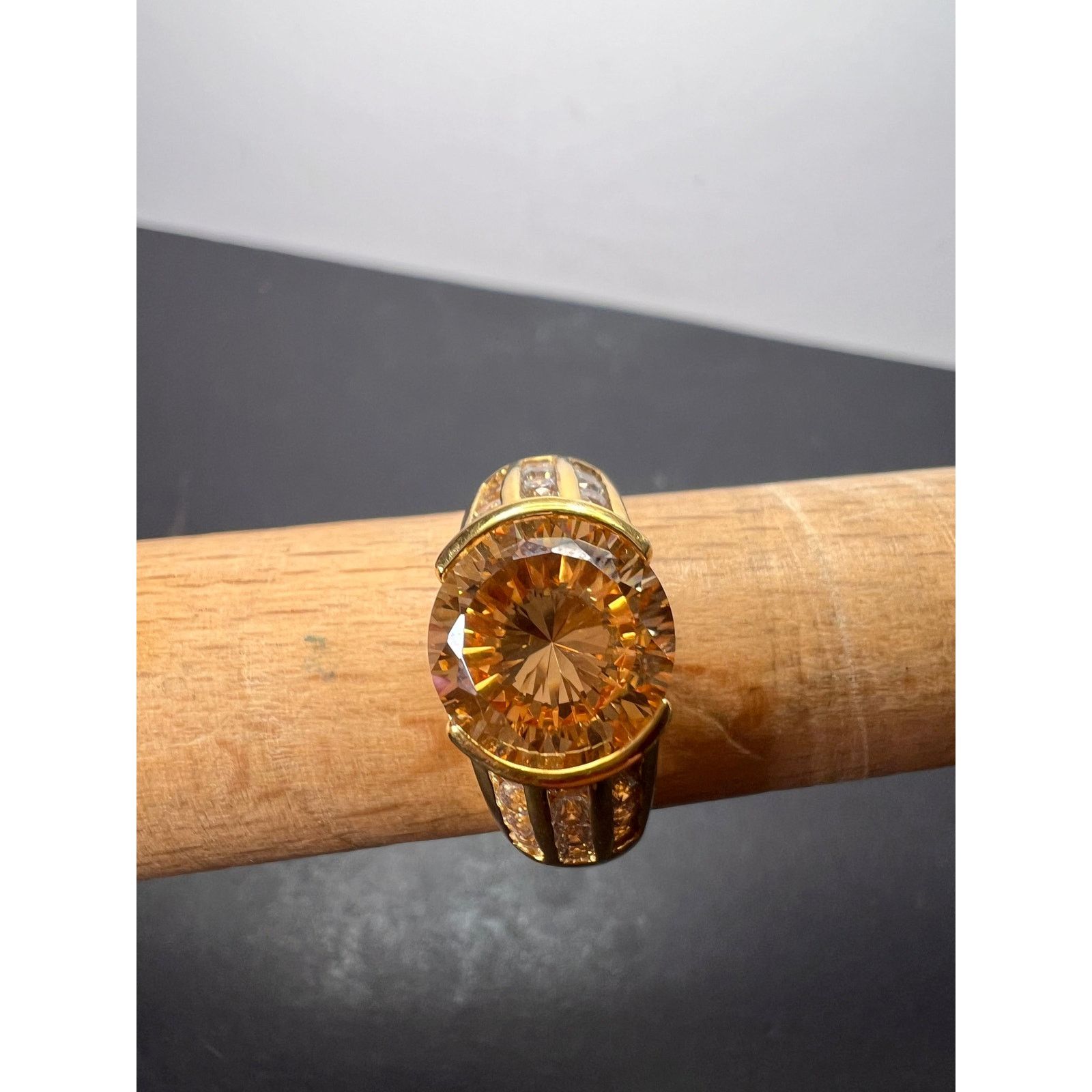 Other Champagne and white CZ gold over sterling ring size 8 Size ONE SIZE - 4 Thumbnail